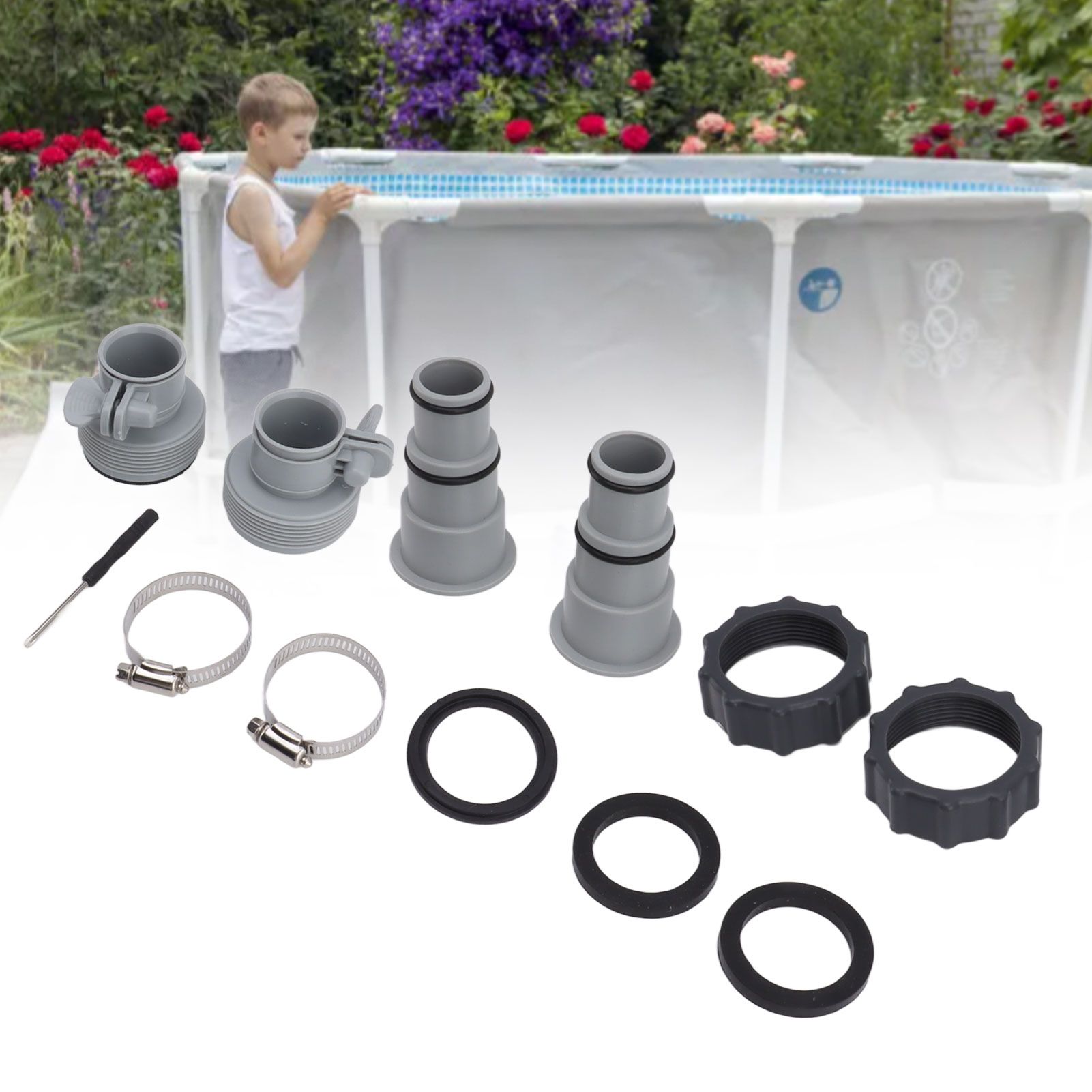 Pool Hose Adapter Replacement Hose Adapter with Collar for Threaded Connection view 12