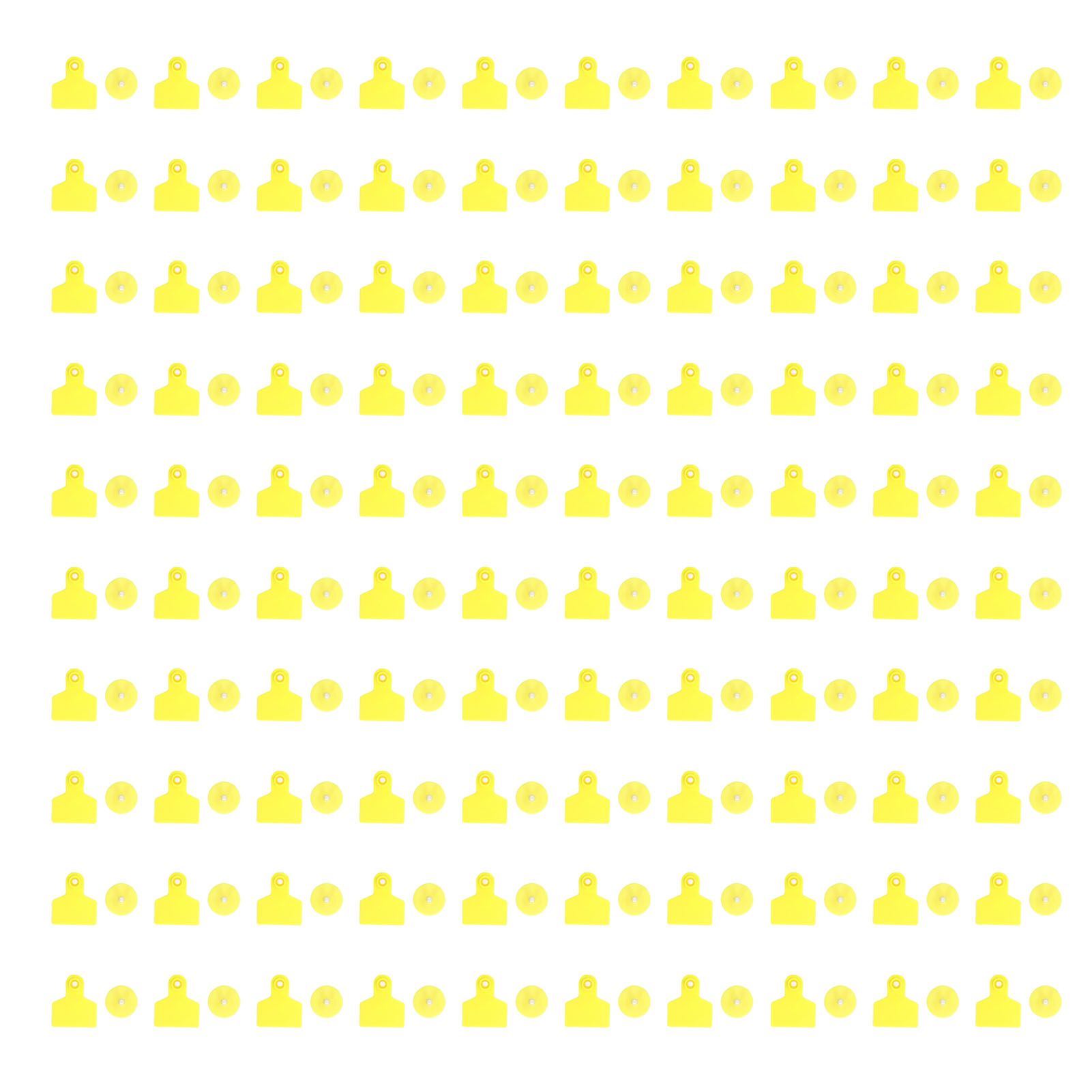 100 Sets Livestock Ear Tags Yellow Strong Plastic Easy to Use Blank Cattle Ear — image 1