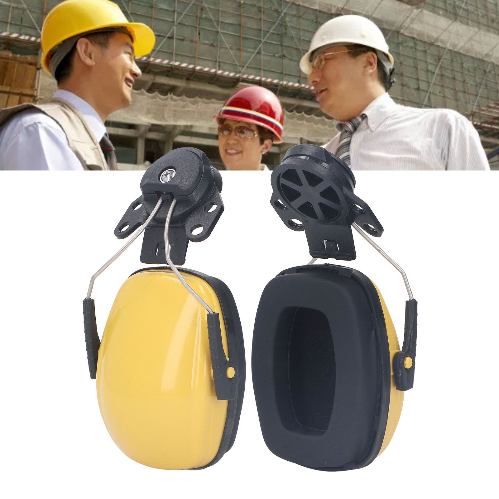 1 Pair Safety Helmet Ear Muff Noise Reduction Helmet Hard Hat Hearing view 12