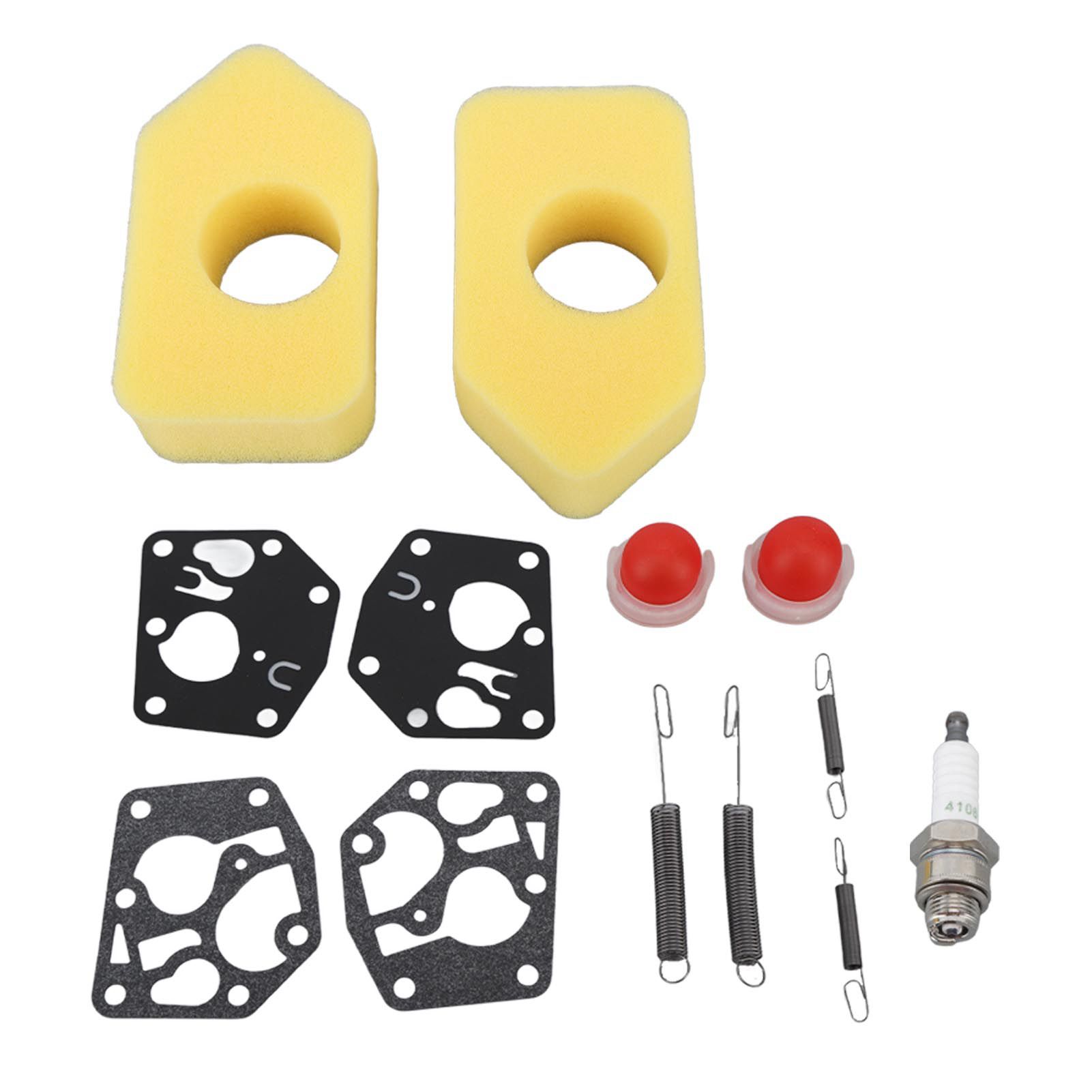 2 Packs Mower Repair Kit Air Filter Membrane Primer Bulb Spring Spark Plug for view 9
