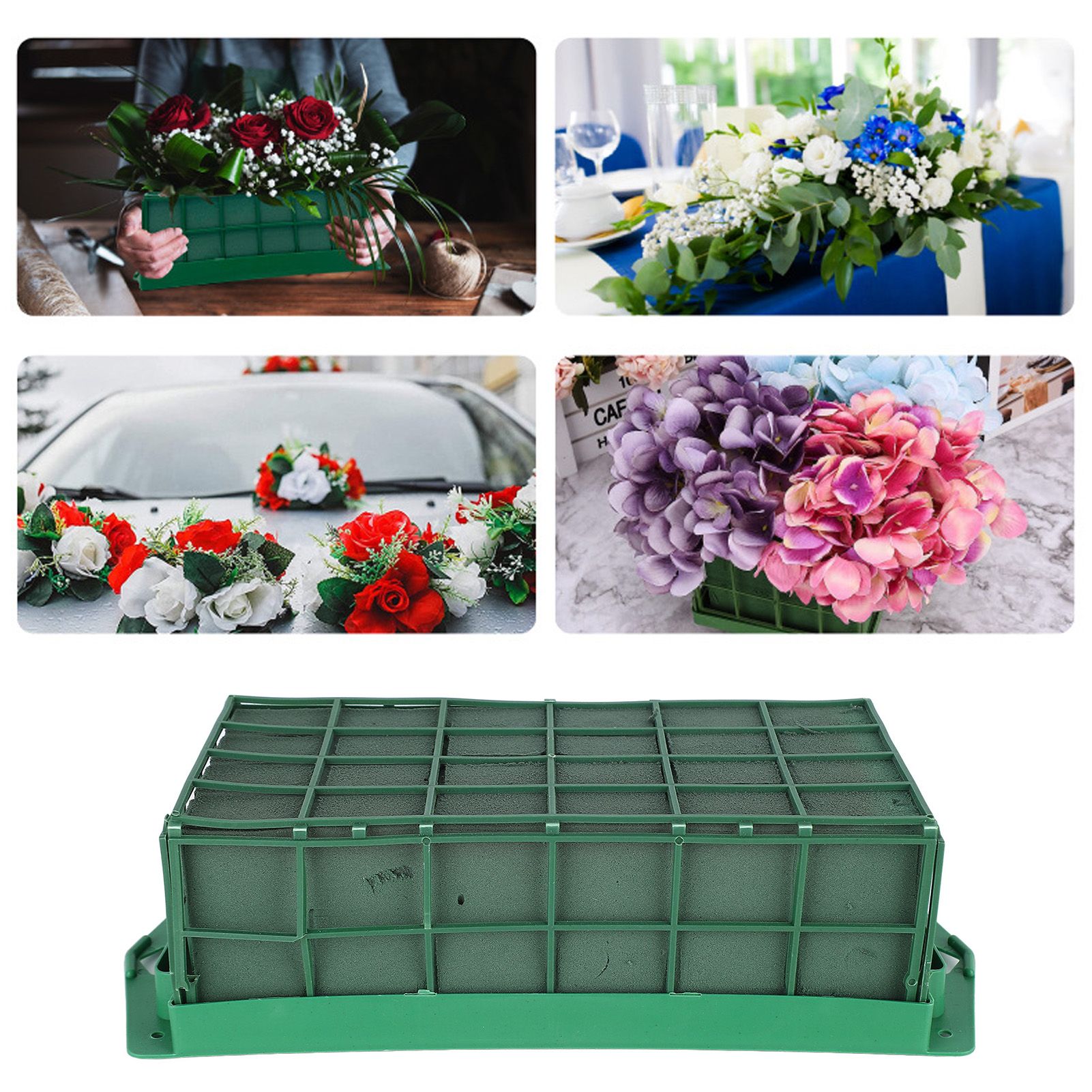 Floral Foam Cage Rectangle Flower Cage Holder Floral Foam with Holder Grid for view 11