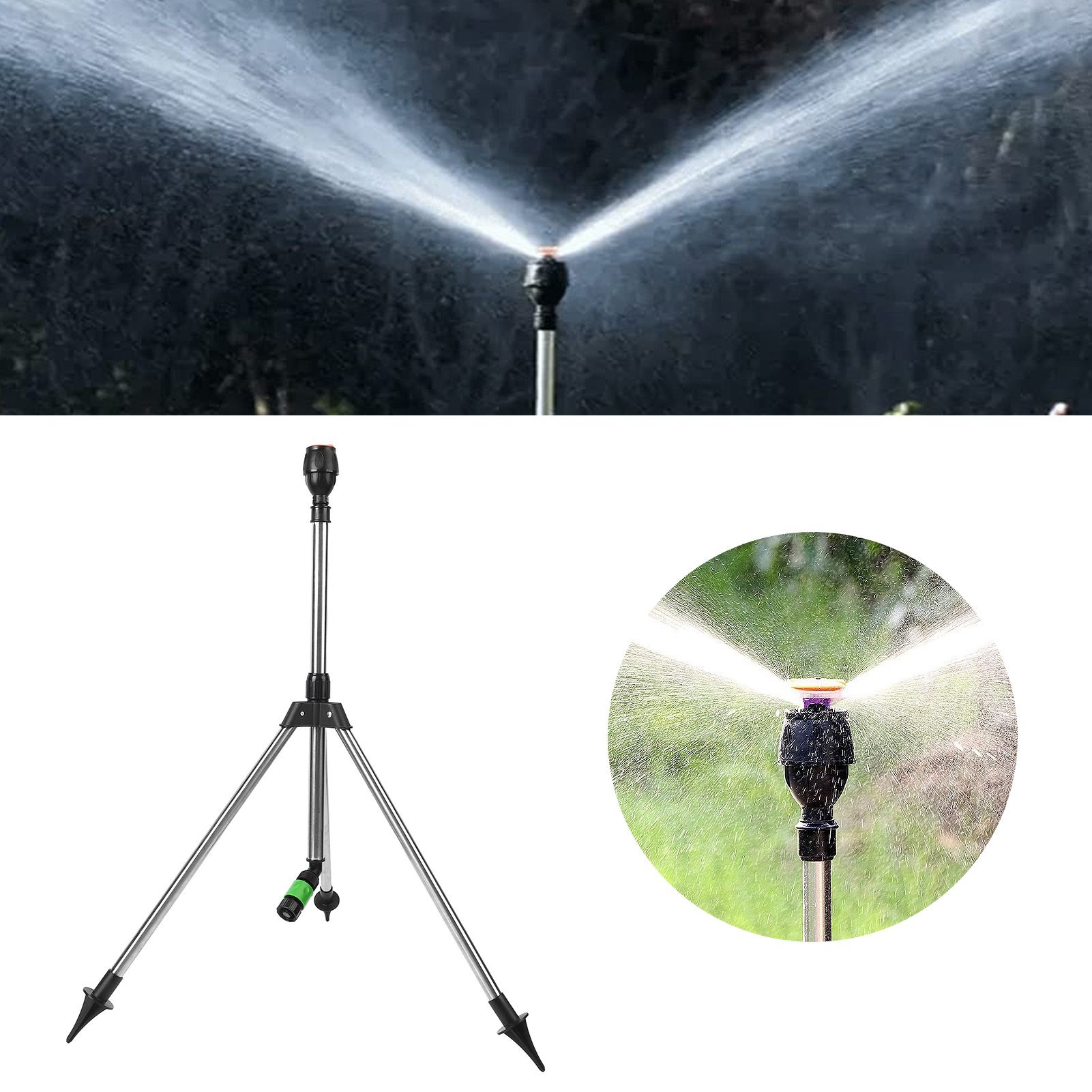 Sprinkler Tripod 360 Degree Rotating Automatic Irrigation Head Liftable view 12