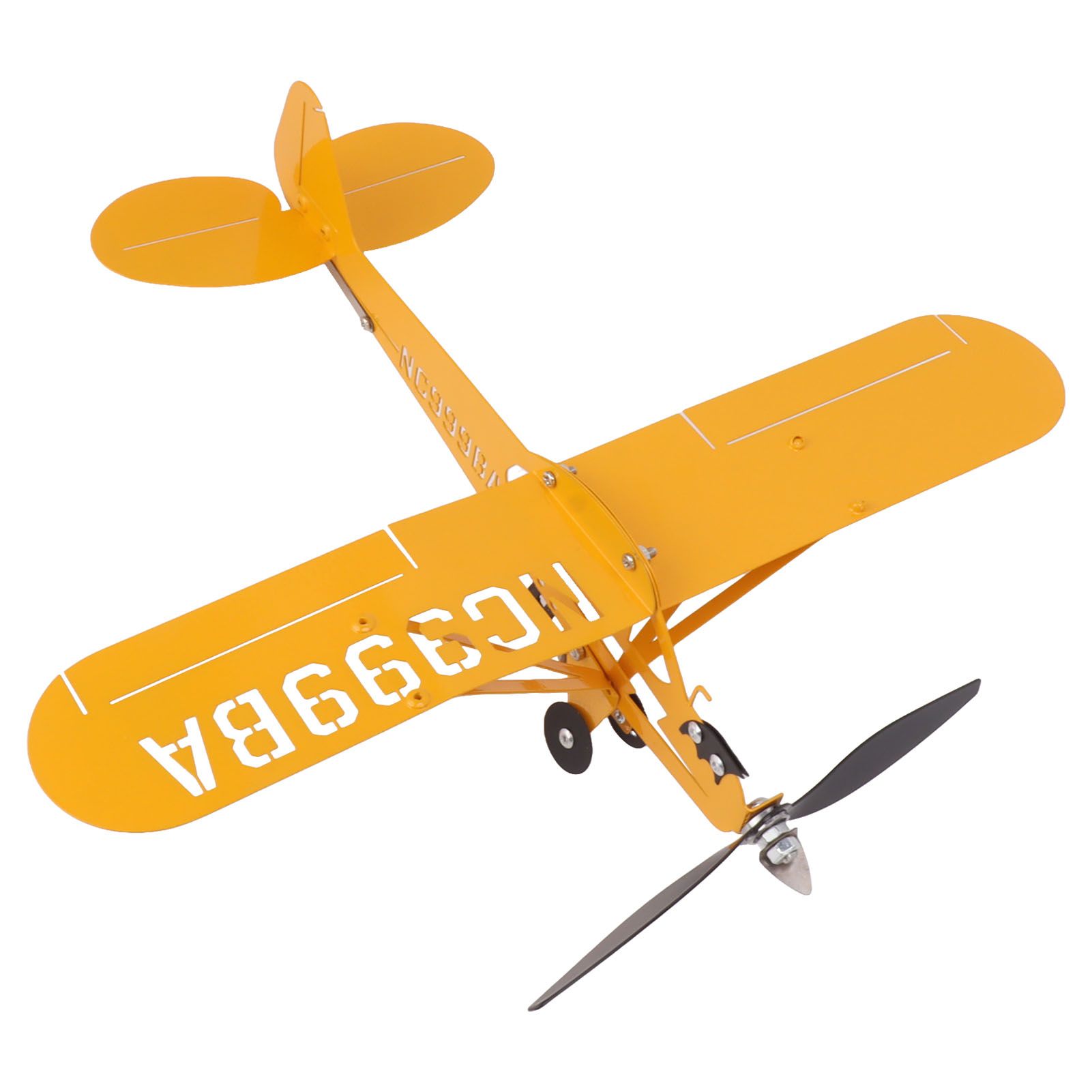 Piper J3 Cub Airplane Weathervane 3D Metal Airplane Weather Vane Outdoor Roof view 5