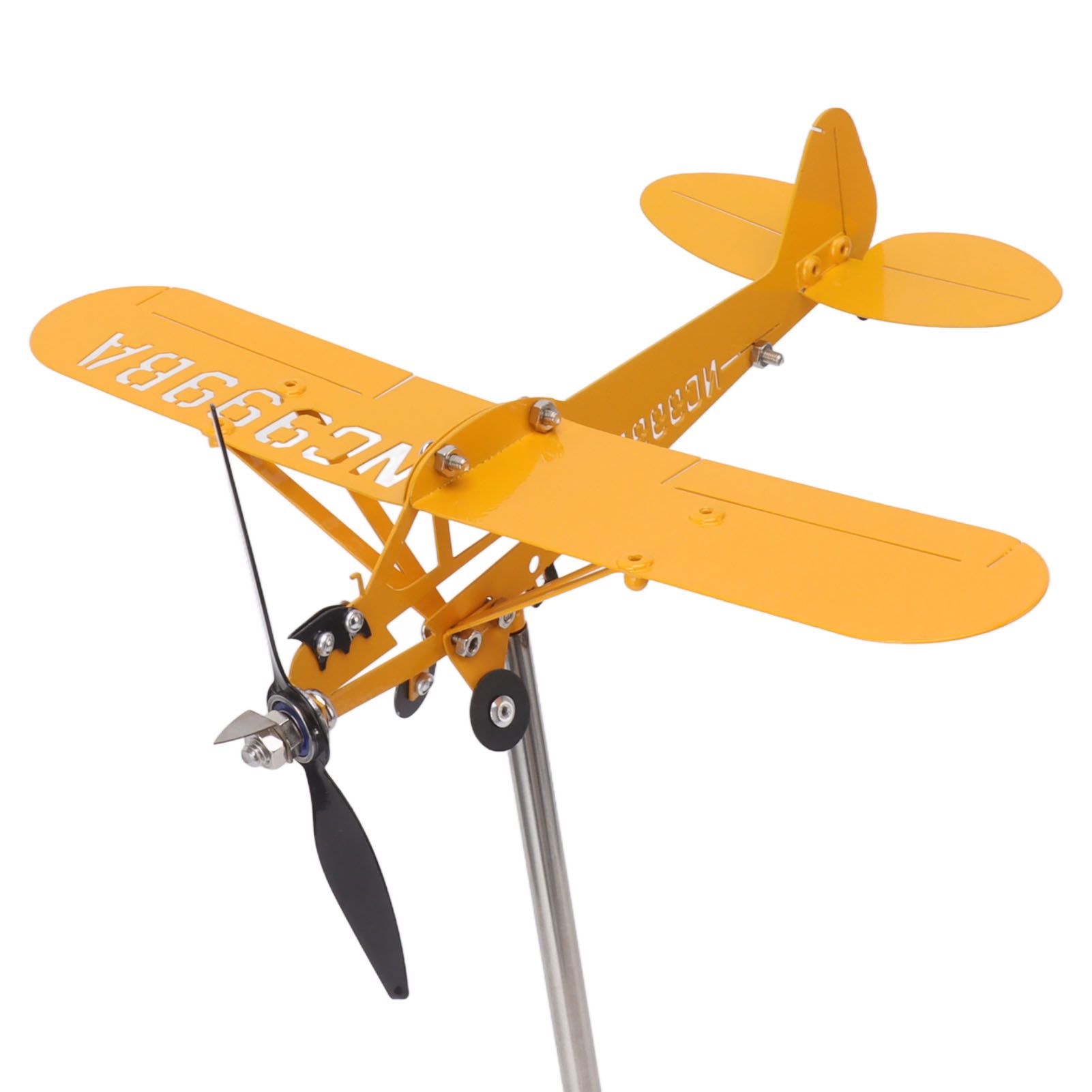 Piper J3 Cub Airplane Weathervane 3D Metal Airplane Weather Vane Outdoor Roof view 7