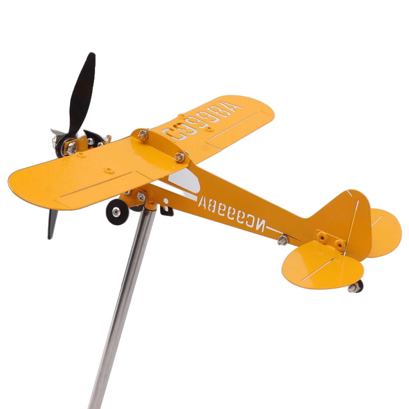 Piper J3 Cub Airplane Weathervane 3D Metal Airplane Weather Vane Outdoor Roof view 8