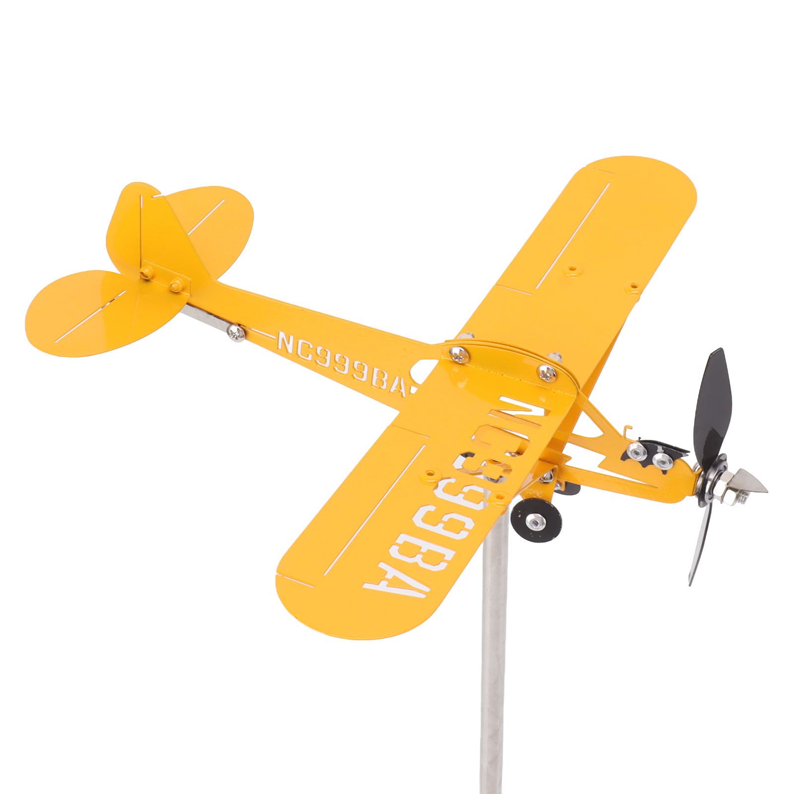 Piper J3 Cub Airplane Weathervane 3D Metal Airplane Weather Vane Outdoor Roof view 9