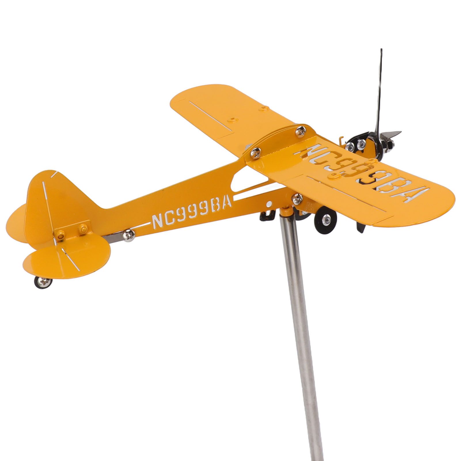 Piper J3 Cub Airplane Weathervane 3D Metal Airplane Weather Vane Outdoor Roof view 10