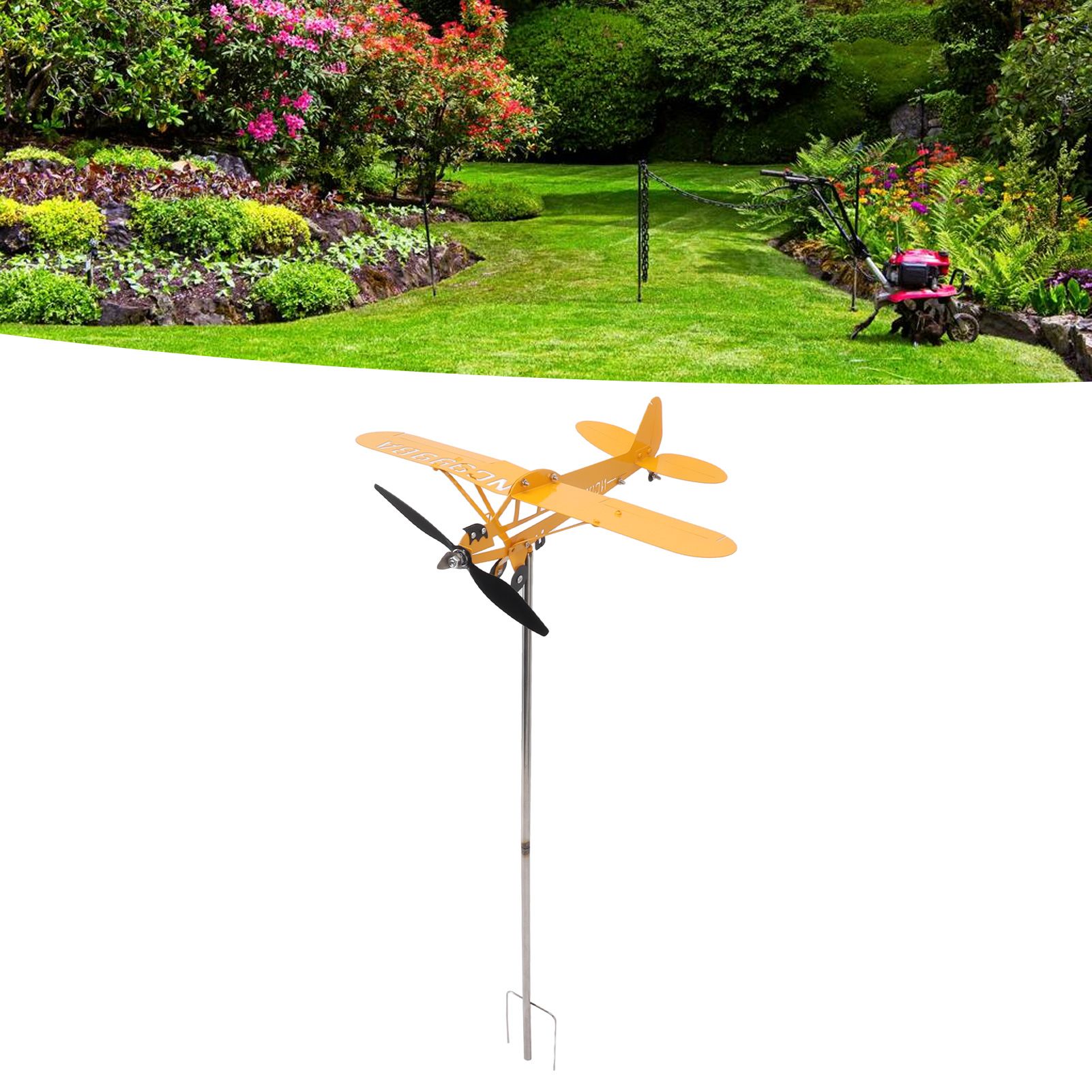 Piper J3 Cub Airplane Weathervane 3D Metal Airplane Weather Vane Outdoor Roof view 12