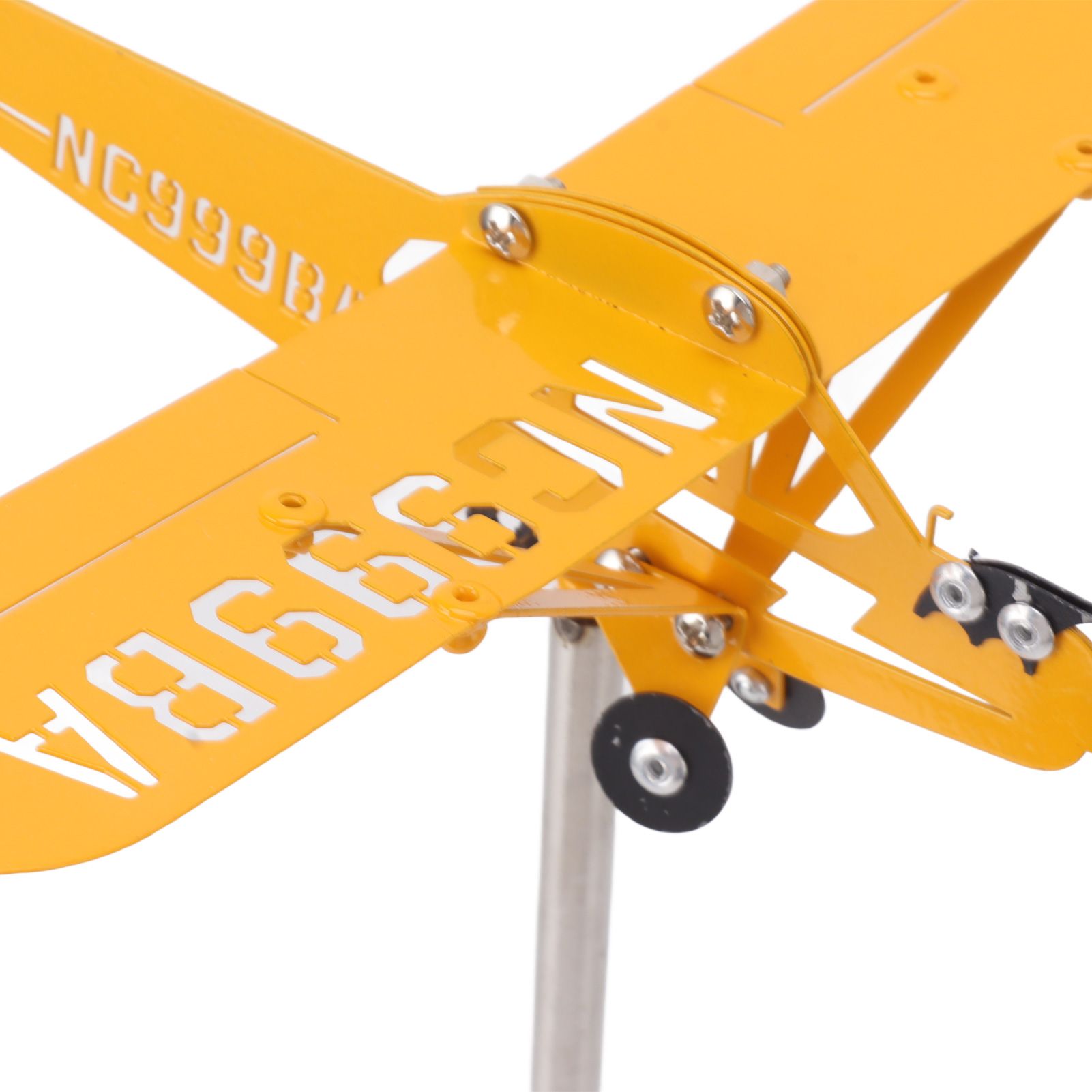 Piper J3 Cub Airplane Weathervane 3D Metal Airplane Weather Vane Outdoor Roof view 13
