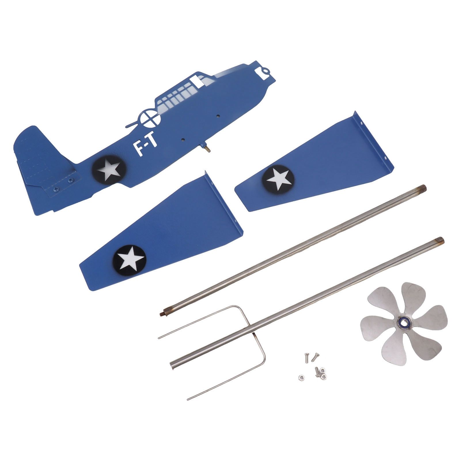 Airplane Weather Vane Iron Stainless Steel Outdoor Wind Spinner Windmill for — image 1