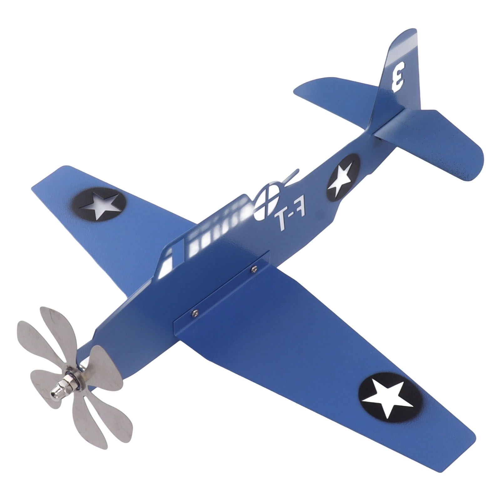 Airplane Weather Vane Iron Stainless Steel Outdoor Wind Spinner Windmill for view 8