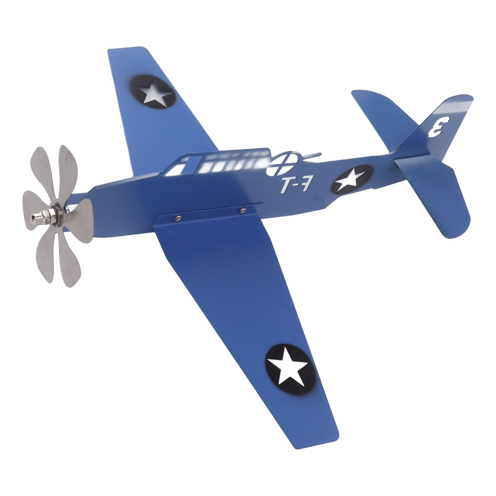 Airplane Weather Vane Iron Stainless Steel Outdoor Wind Spinner Windmill for view 10