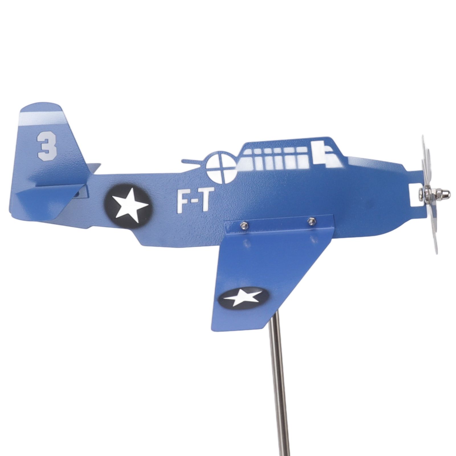Airplane Weather Vane Iron Stainless Steel Outdoor Wind Spinner Windmill for view 13