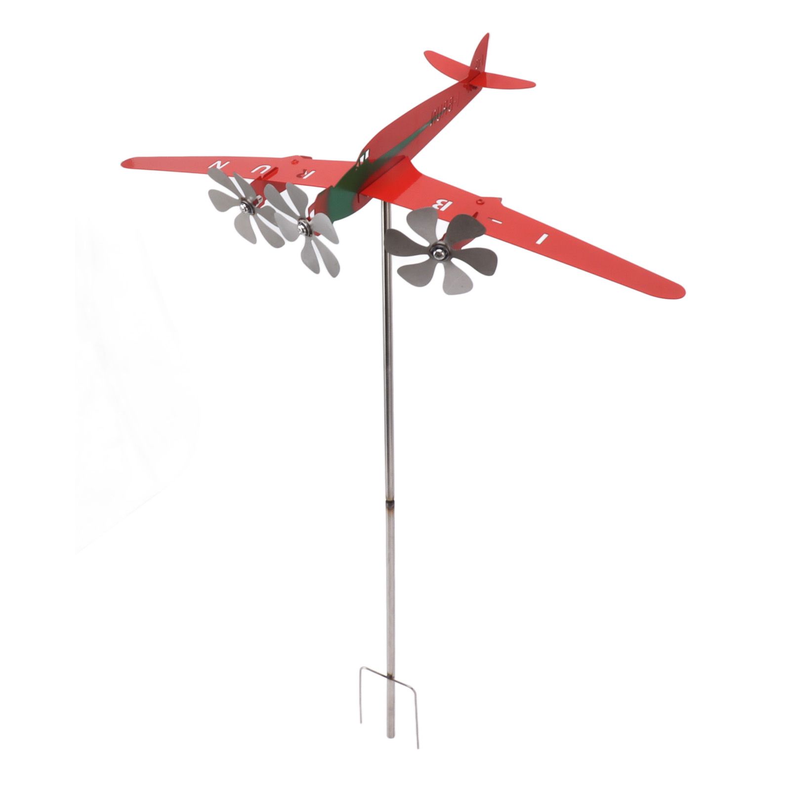 Metal Aircraft Weather Vane 3D Red Rustproof Smooth Airplane Windmill Wind view 4