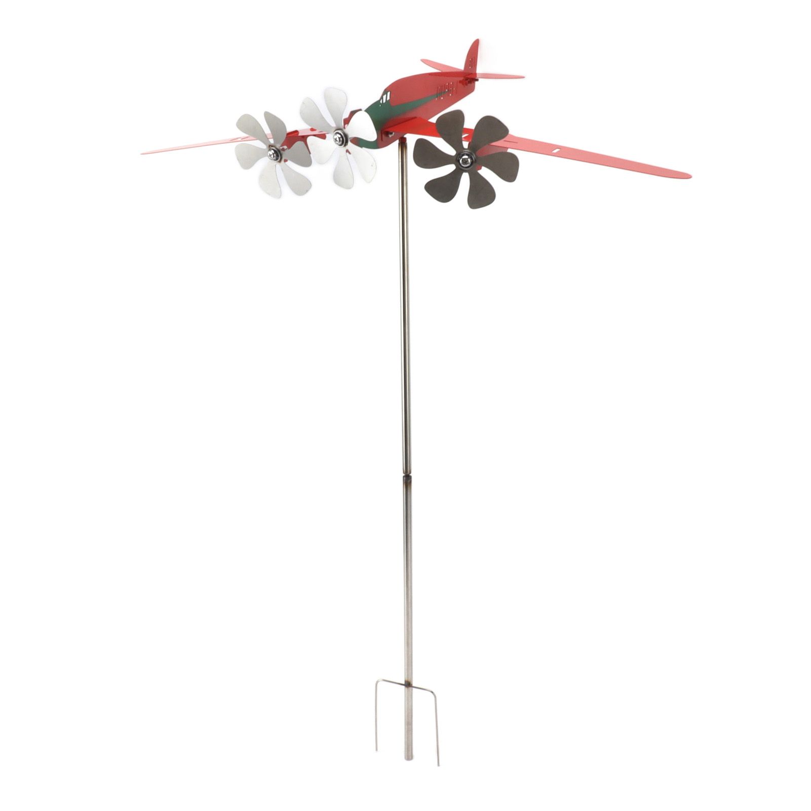 Metal Aircraft Weather Vane 3D Red Rustproof Smooth Airplane Windmill Wind view 5