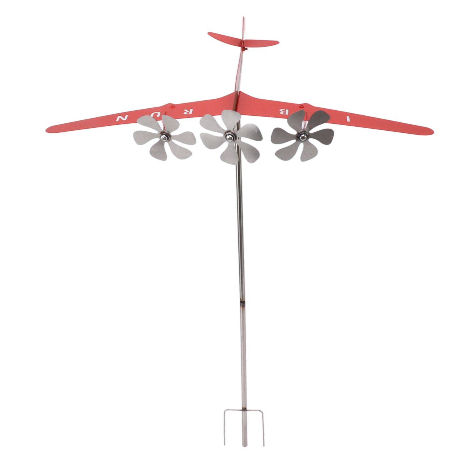 Metal Aircraft Weather Vane 3D Red Rustproof Smooth Airplane Windmill Wind view 6