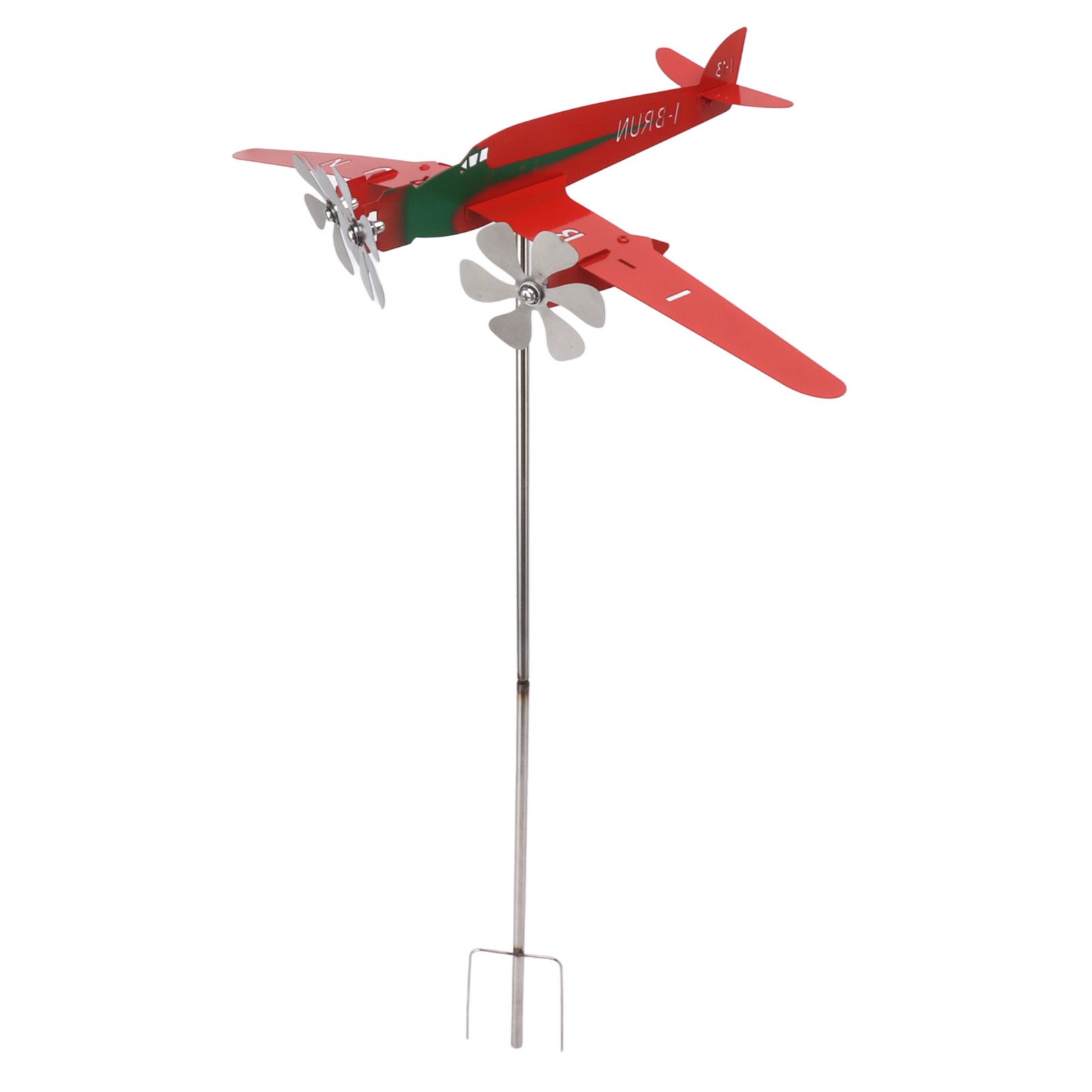 Metal Aircraft Weather Vane 3D Red Rustproof Smooth Airplane Windmill Wind view 7