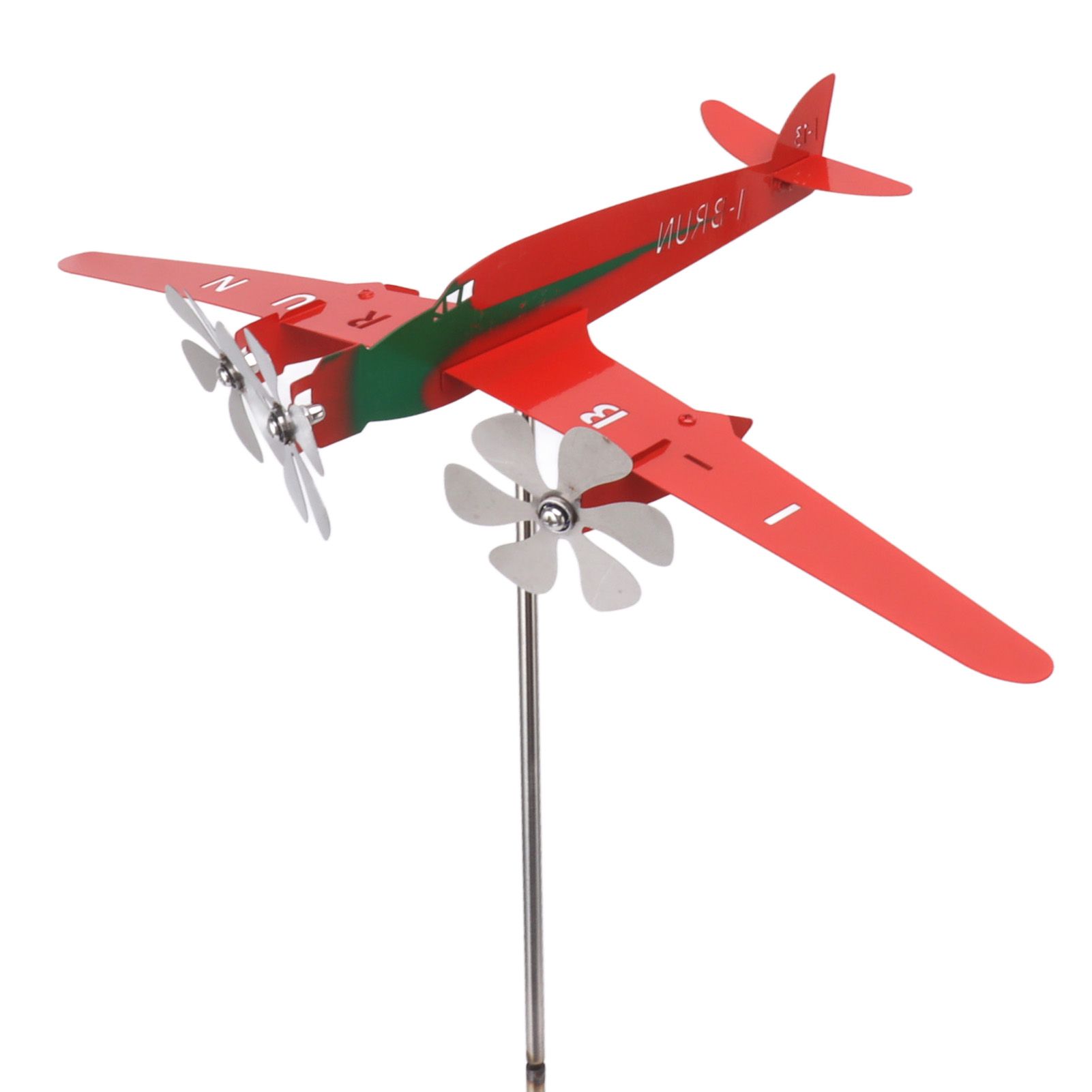 Metal Aircraft Weather Vane 3D Red Rustproof Smooth Airplane Windmill Wind view 8