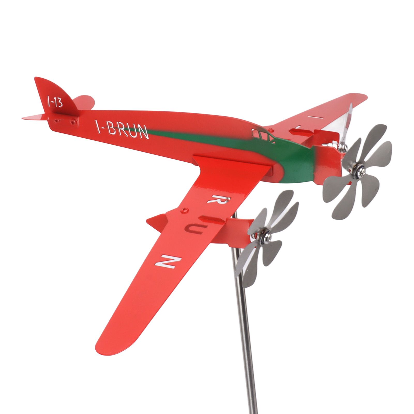Metal Aircraft Weather Vane 3D Red Rustproof Smooth Airplane Windmill Wind view 10