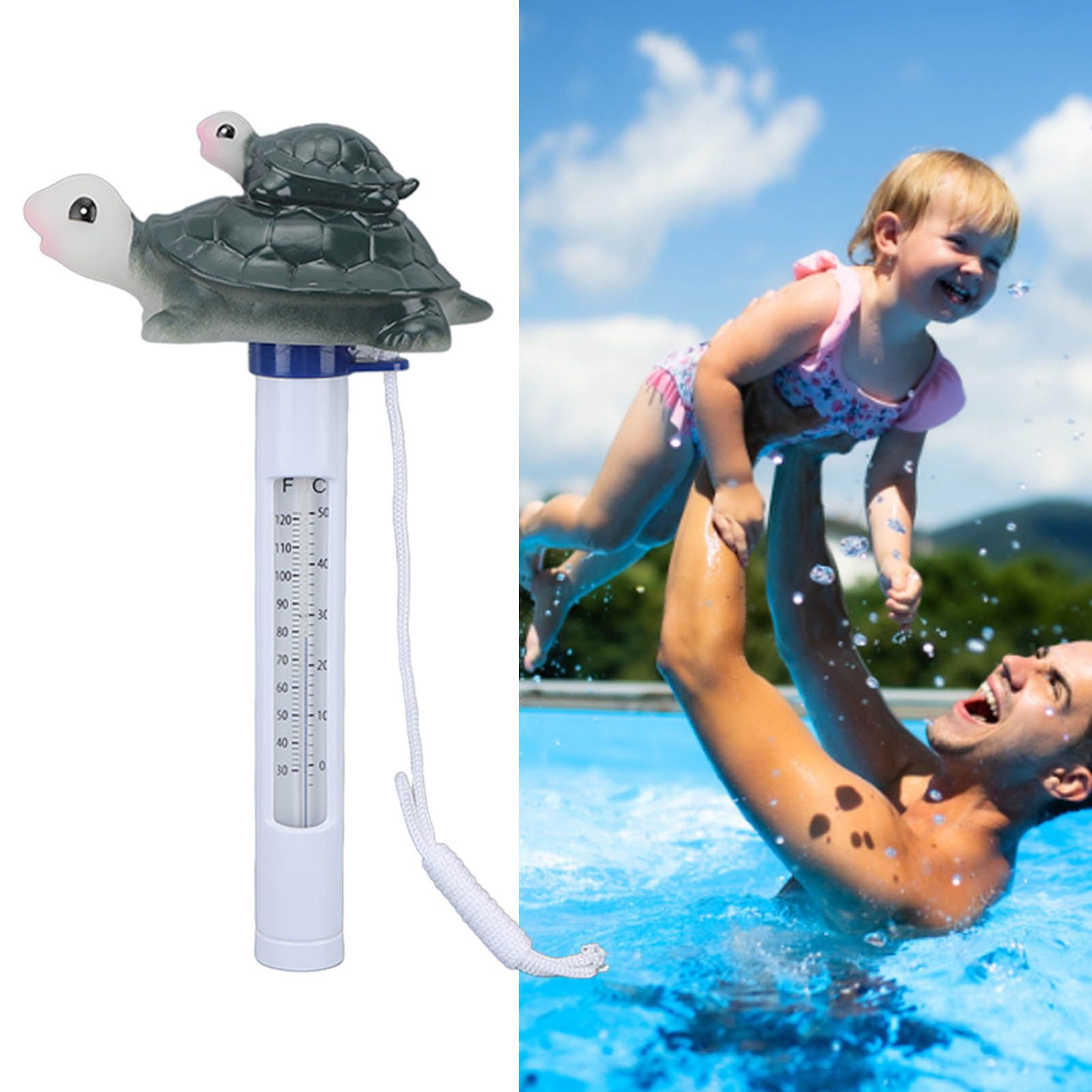 Floating Pool Thermometer Waterproof Cartoon Water Turtle Shape Swimming Pool view 11