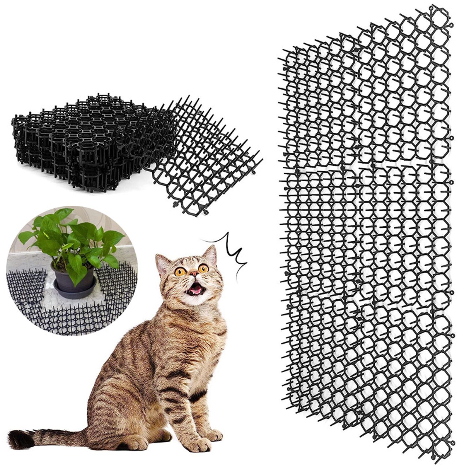 12Pcs Cat Deterrent Mat Anti Cat Dog Network Indoor Outdoor Repellent Training view 12