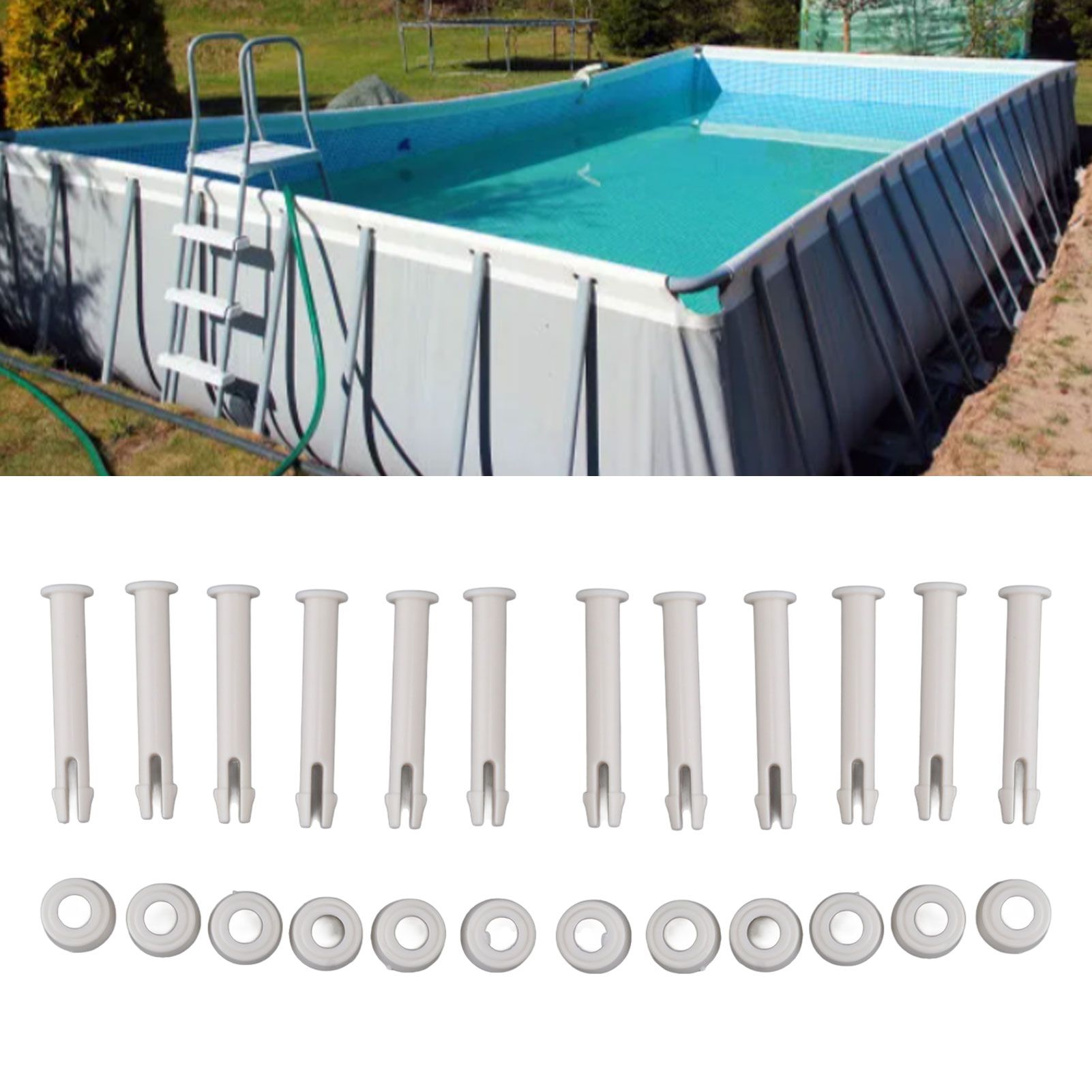 12 Pack Bracket Swimming Pool Fitting Kit Joint Nail Bolt Pin PVC Practical view 13