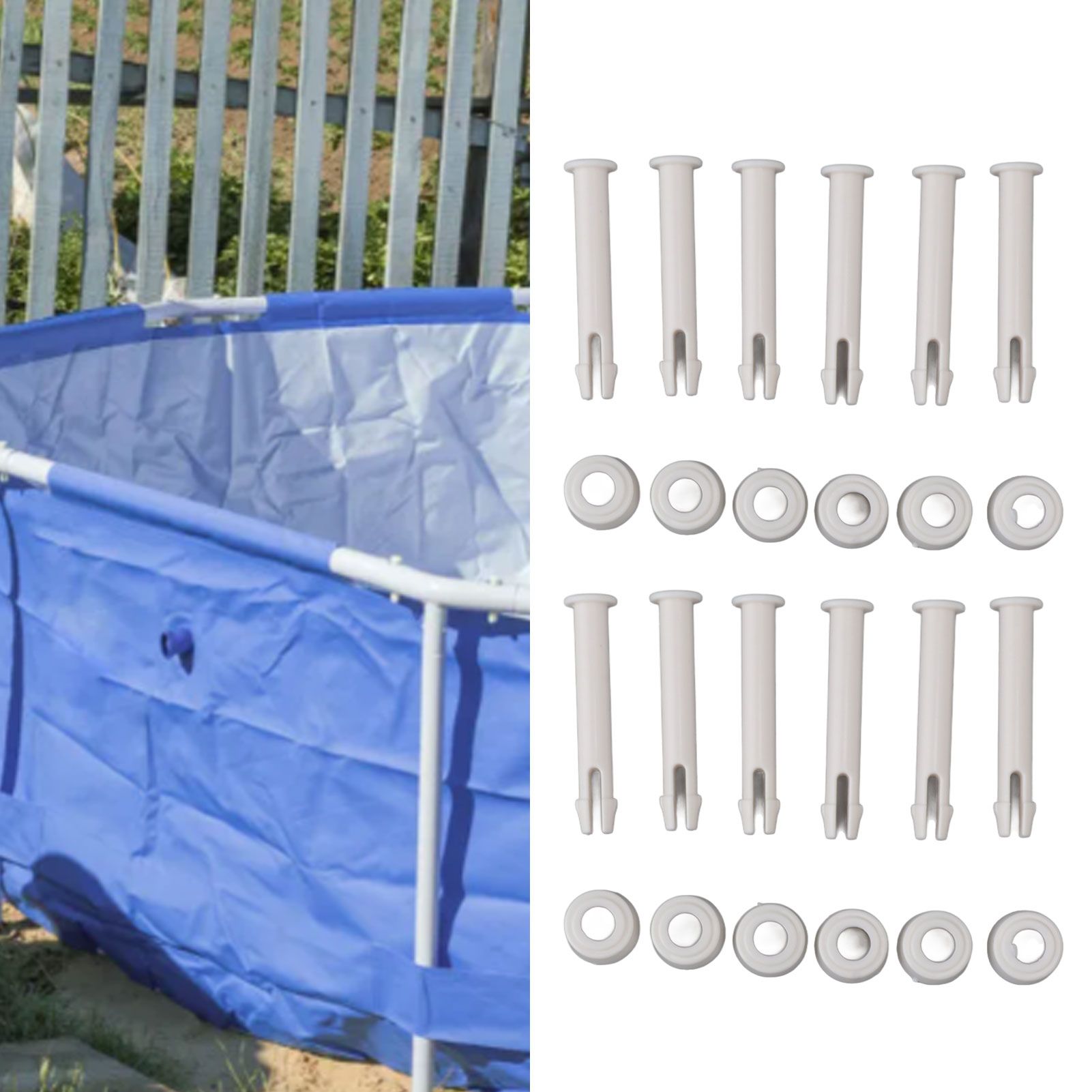 12 Pack Bracket Swimming Pool Fitting Kit Joint Nail Bolt Pin PVC Practical view 14