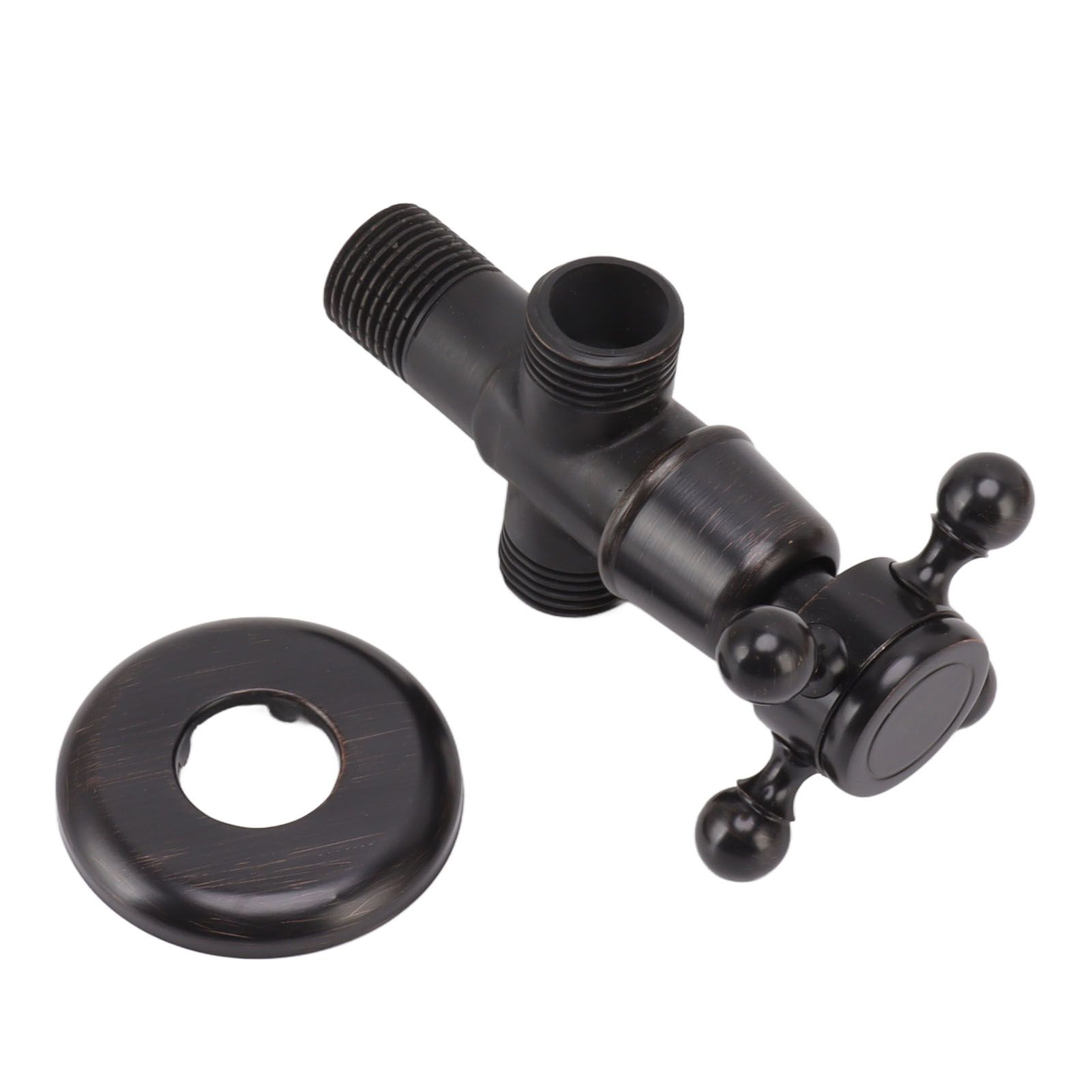 Angle Stop Valve Retro Copper Cross Handle Water Stop Valve for Bathroom — image 1