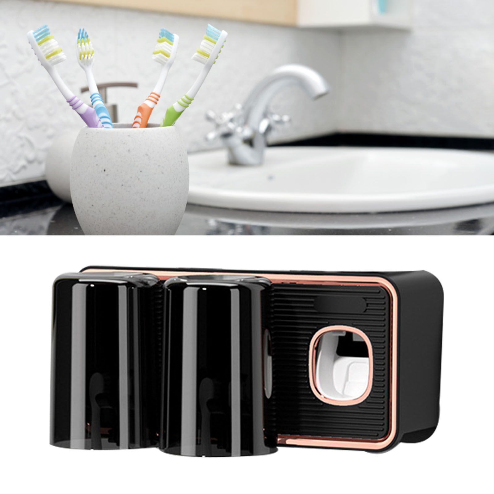 Toothbrush Shelf Drilling Free Toothbrush Holder Rack with Automatic view 10