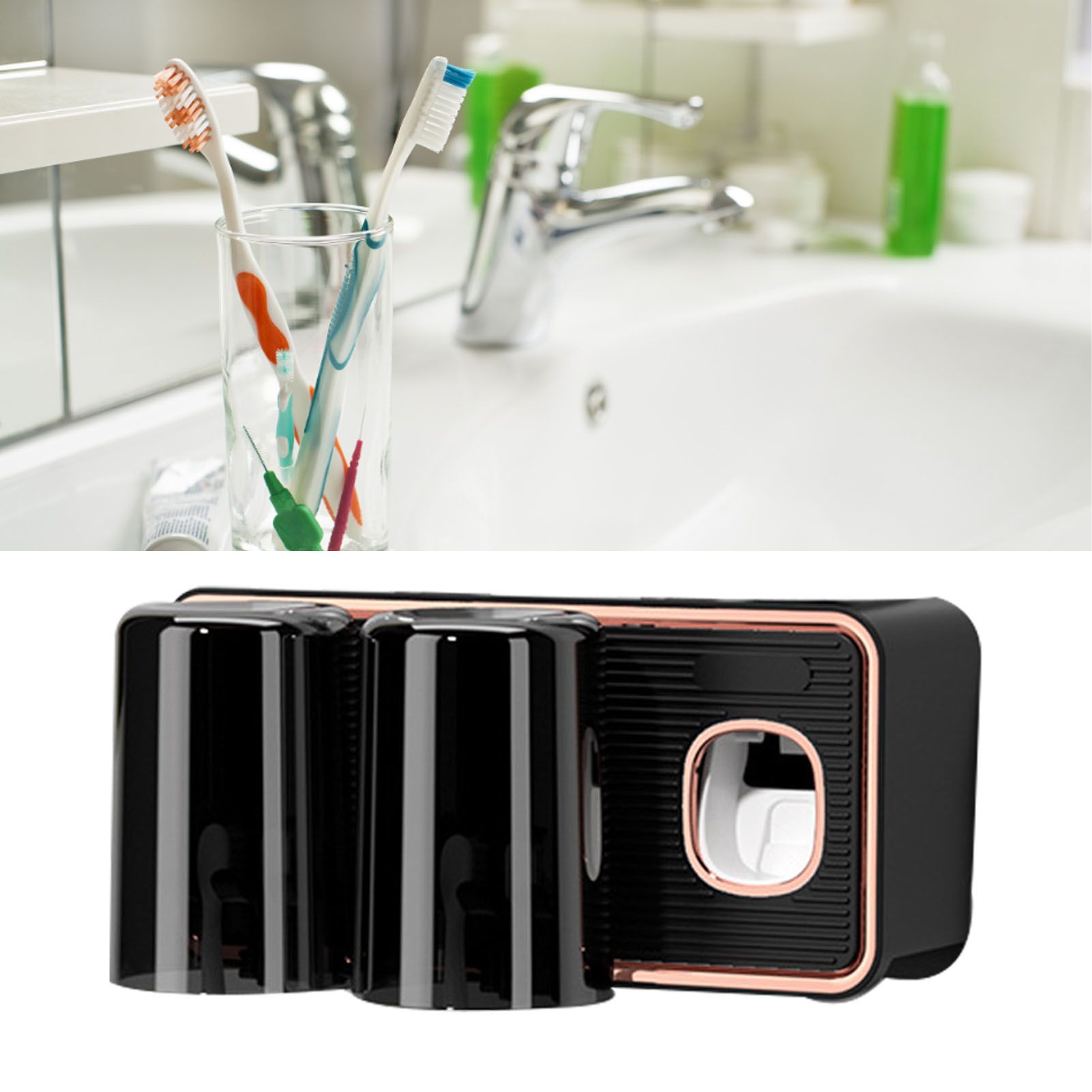 Toothbrush Shelf Drilling Free Toothbrush Holder Rack with Automatic view 11