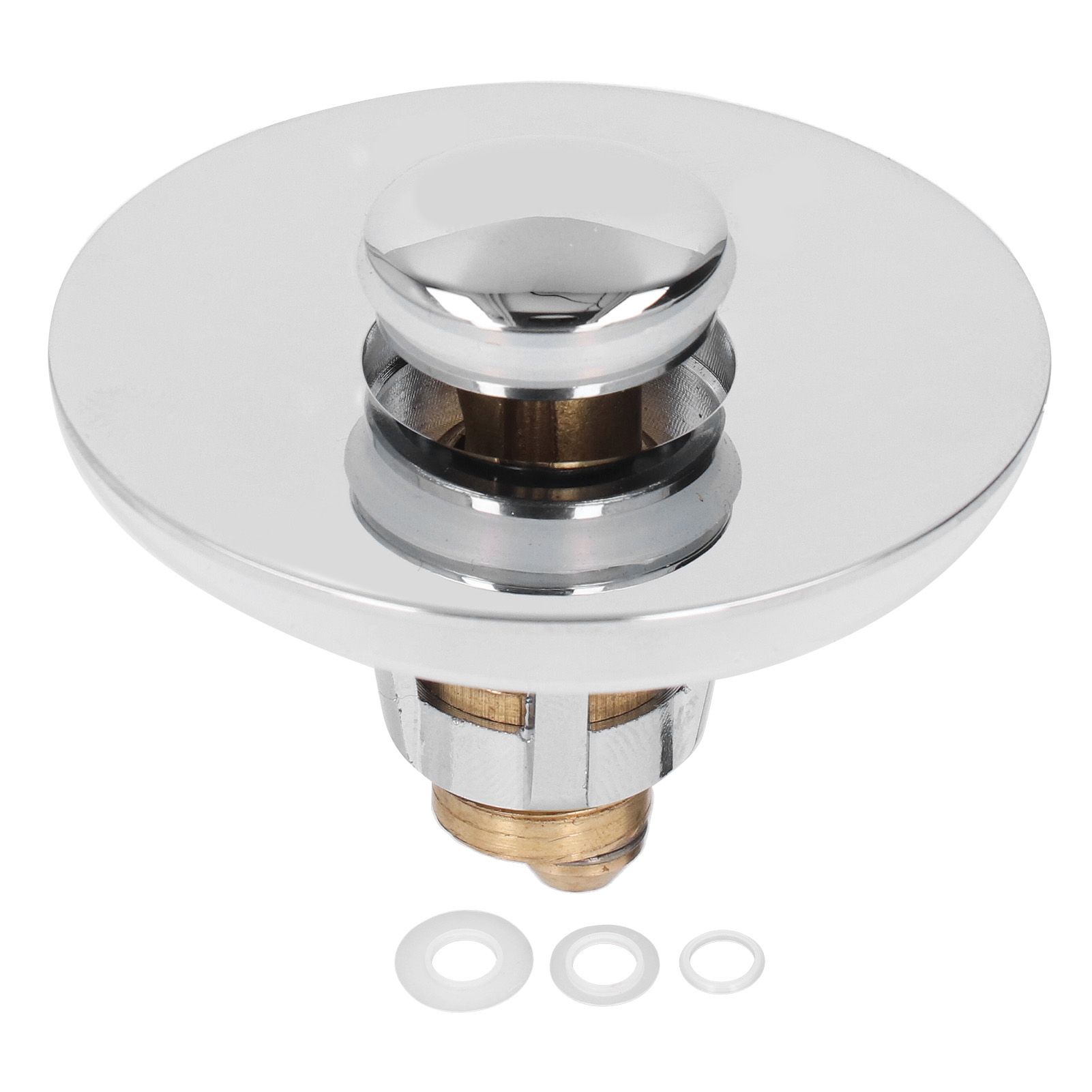 Bathroom Sink Stopper Press Popping Up Anti Clogging Brass Stainless Steel