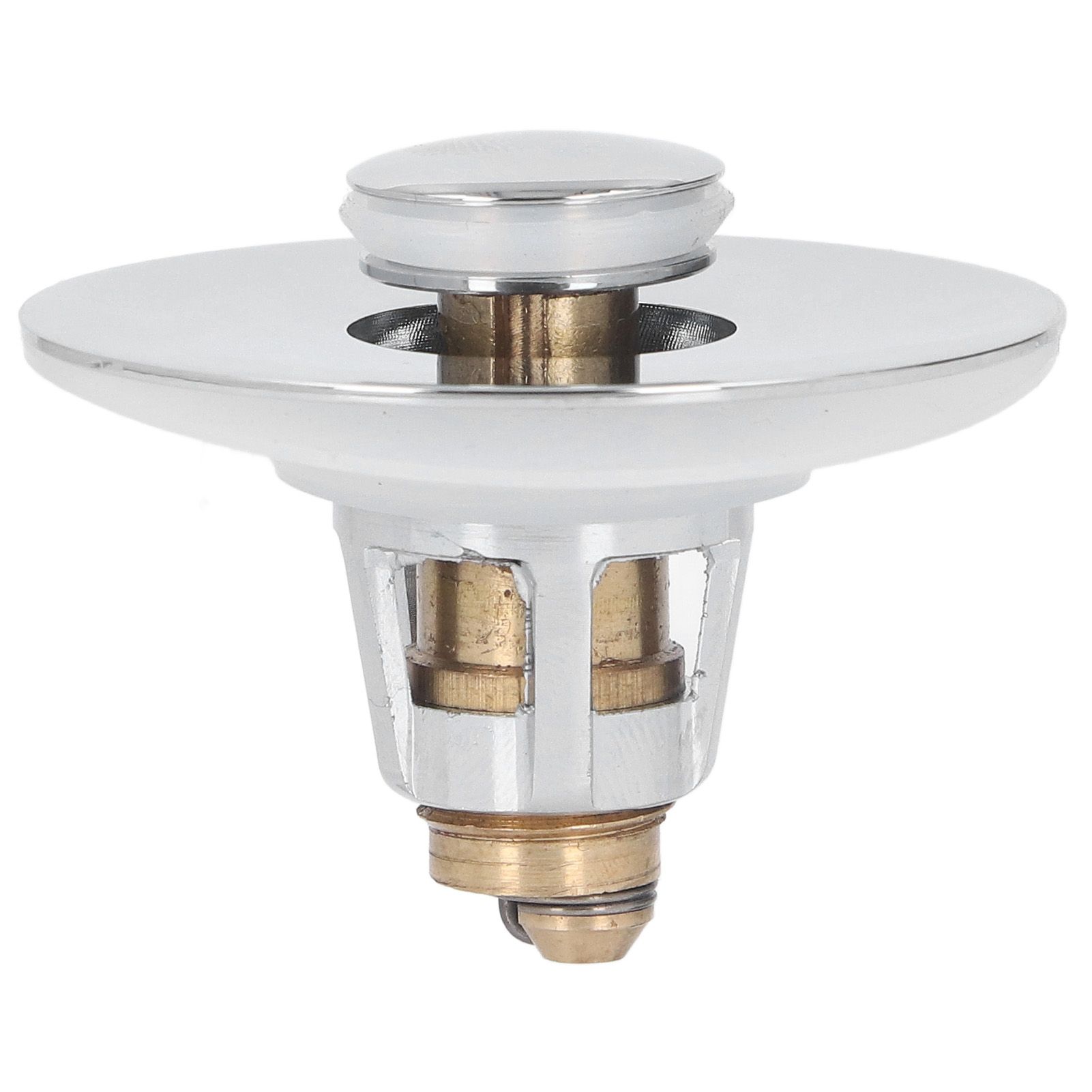 Bathroom Sink Stopper Press Popping Up Anti Clogging Brass Stainless Steel view 2