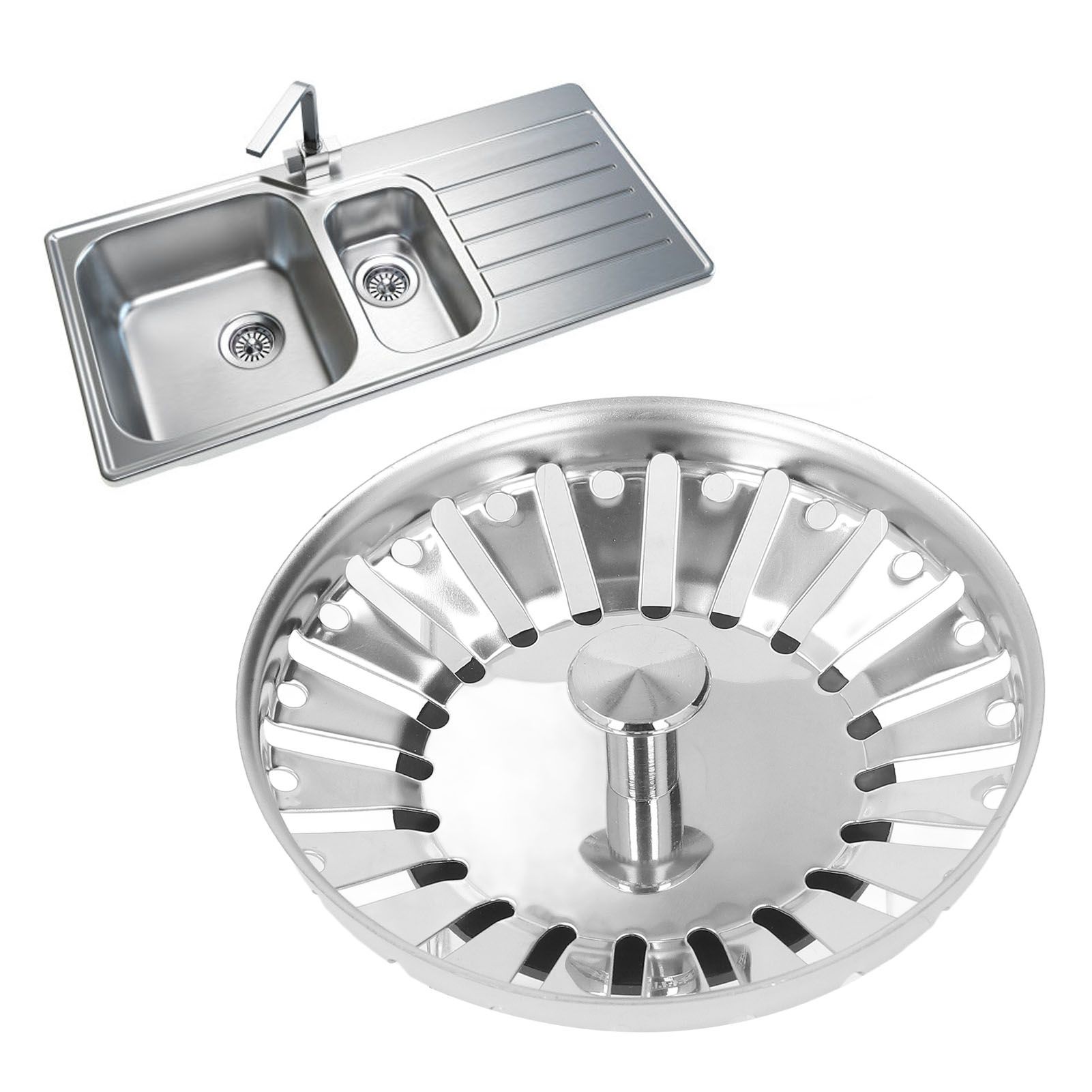 Kitchen Sink Strainer Basket Thickening Stainless Steel Sink Stopper for view 12