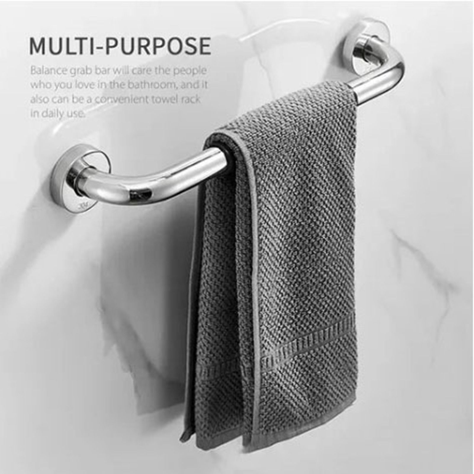 Safety Grab Bar 33.5cm Bathroom Anti Slipping Shower Handle Stainless Steel view 8