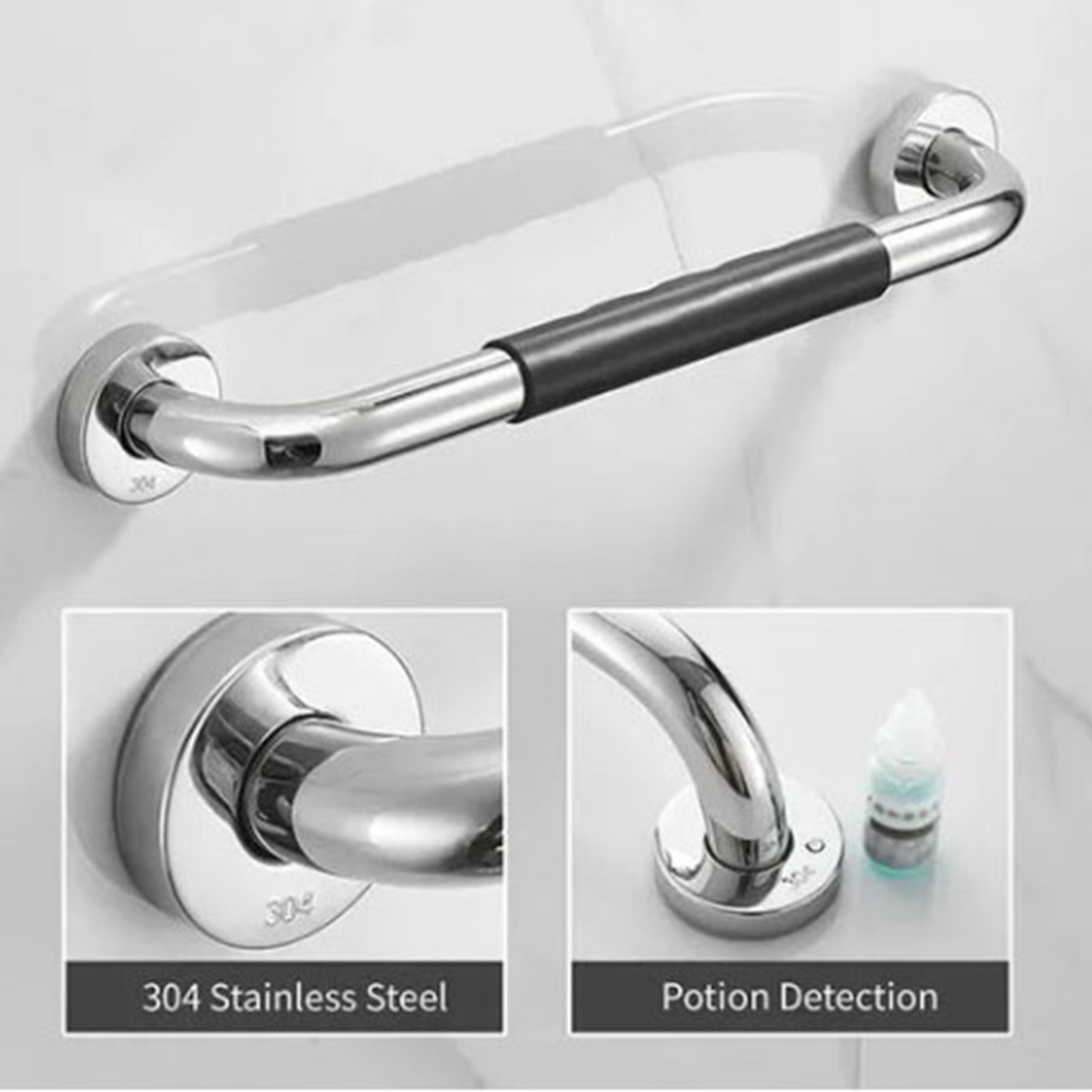 Safety Grab Bar 33.5cm Bathroom Anti Slipping Shower Handle Stainless Steel view 10