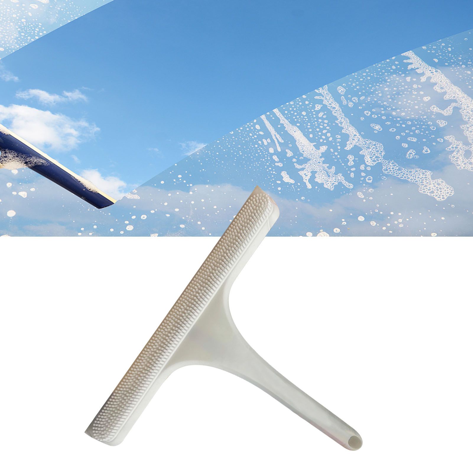 Glass Wiper with Non Slip Handle Silicone Window Cleaner Squeegee for Bathroom view 11
