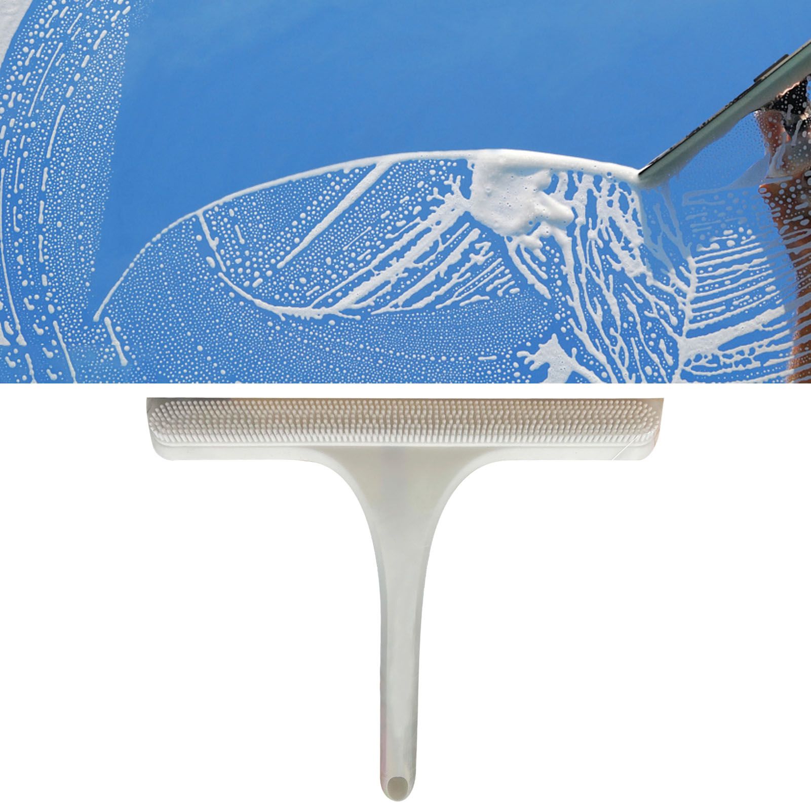 Glass Wiper with Non Slip Handle Silicone Window Cleaner Squeegee for Bathroom view 12