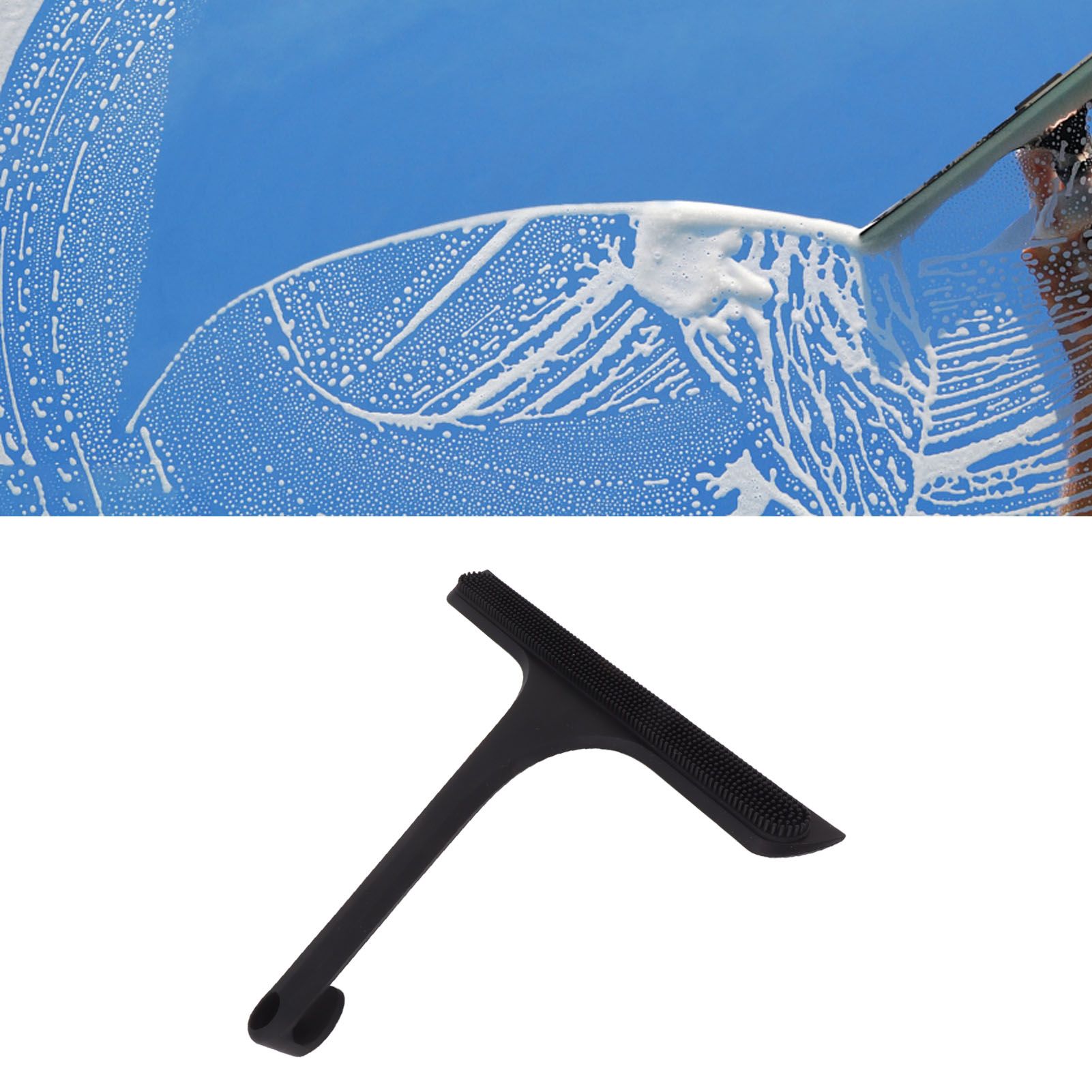 Glass Wiper with Non Slip Handle Silicone Window Cleaner Squeegee for Bathroom view 11