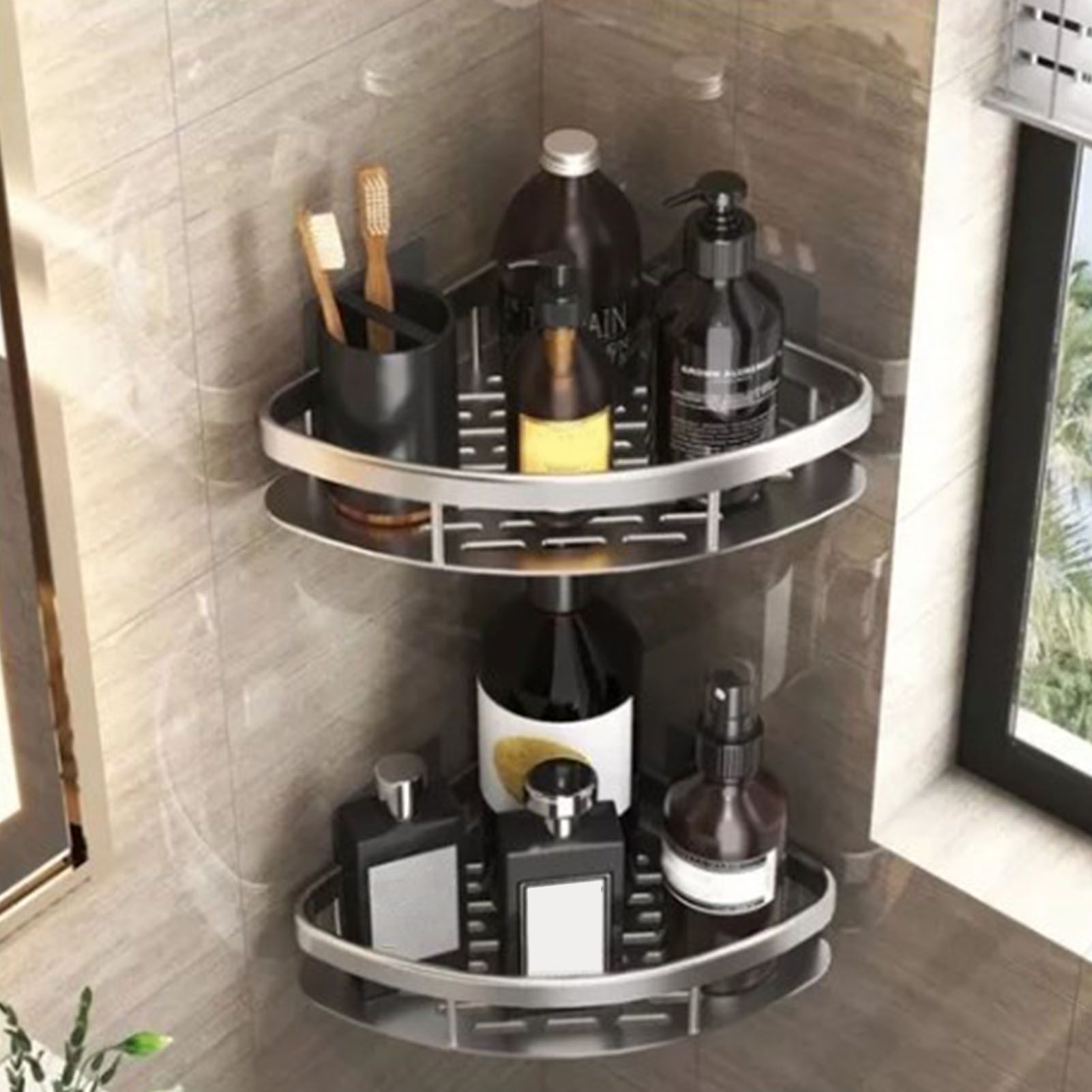 4 Pcs Corner Shower Shelf Stainless Steel Strong Load Bearing Space Saving view 6
