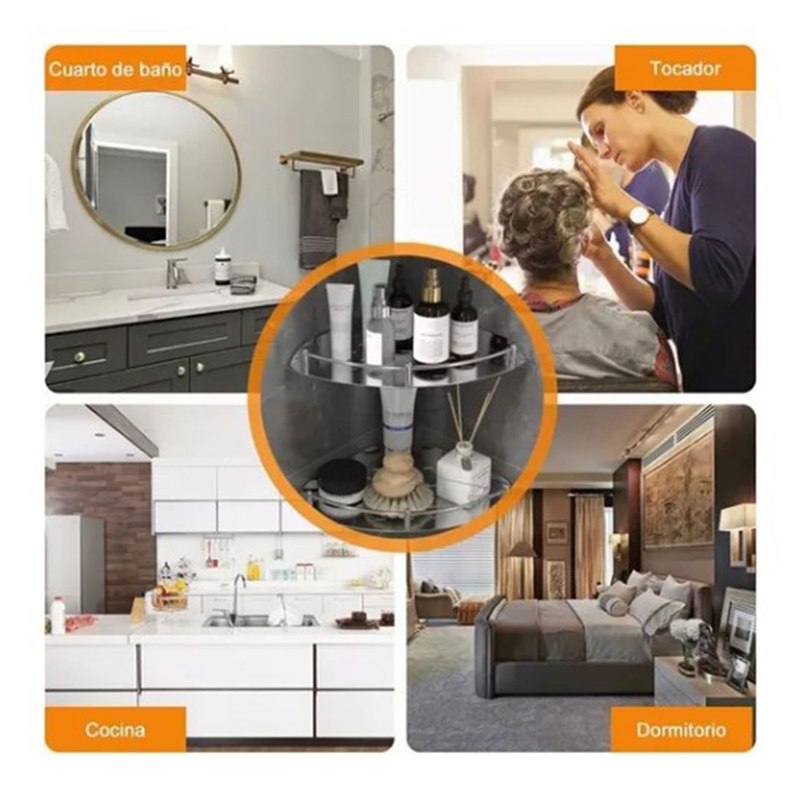 4 Pcs Corner Shower Shelf Stainless Steel Strong Load Bearing Space Saving view 11