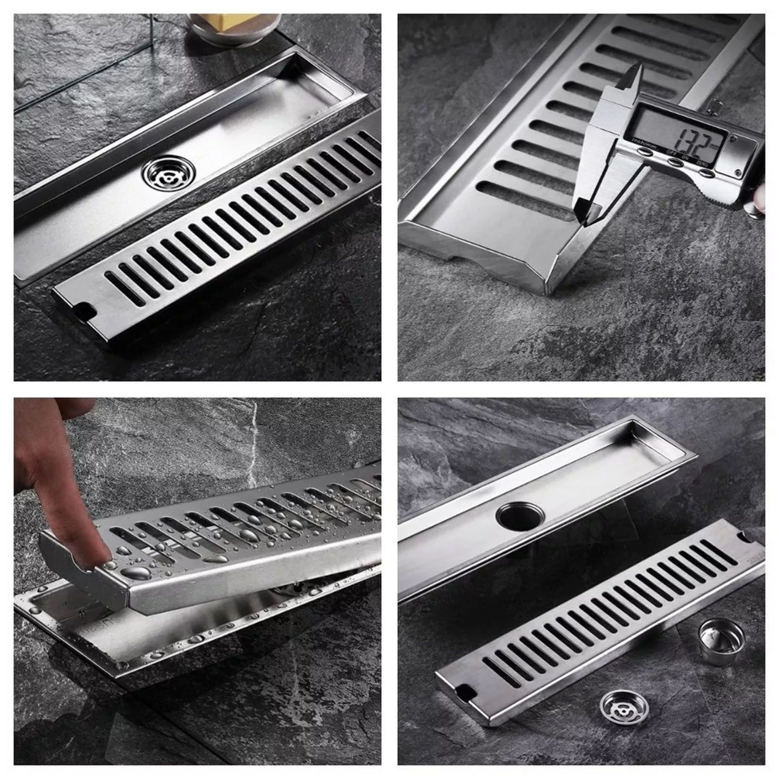 Long Floor Drain Stainless Steel Fast Large Drainage Deodorization Filter for view 10