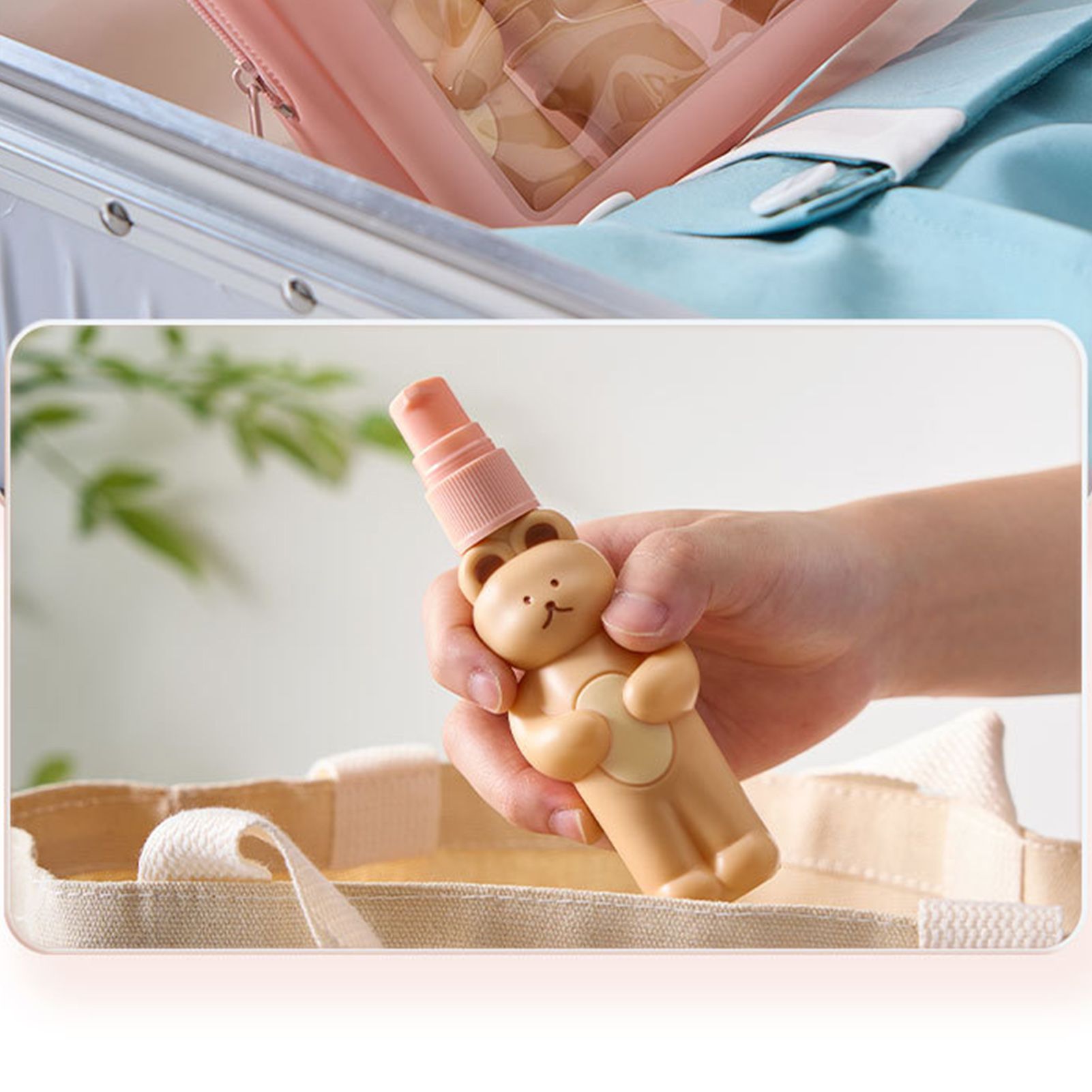 Travel Bottles Kit Cute Bear Look Delicate Easy Press Empty Spray Bottle with view 10