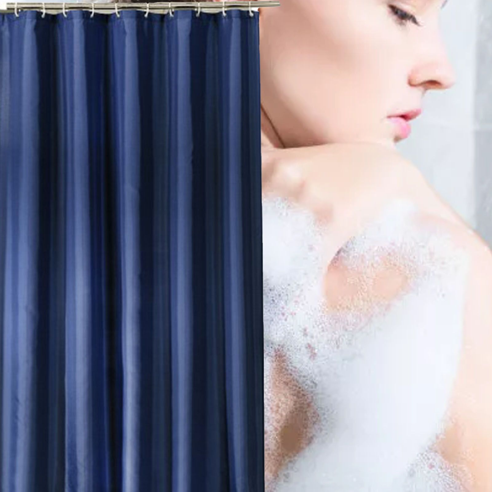 Waterproof Shower Curtain with Hooks Modern Thicken Polyester Shower Curtain view 11