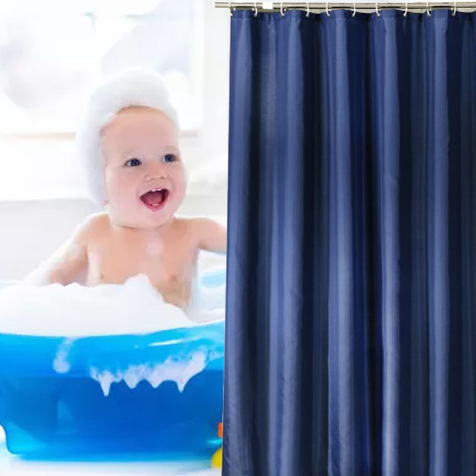 Waterproof Shower Curtain with Hooks Modern Thicken Polyester Shower Curtain view 13