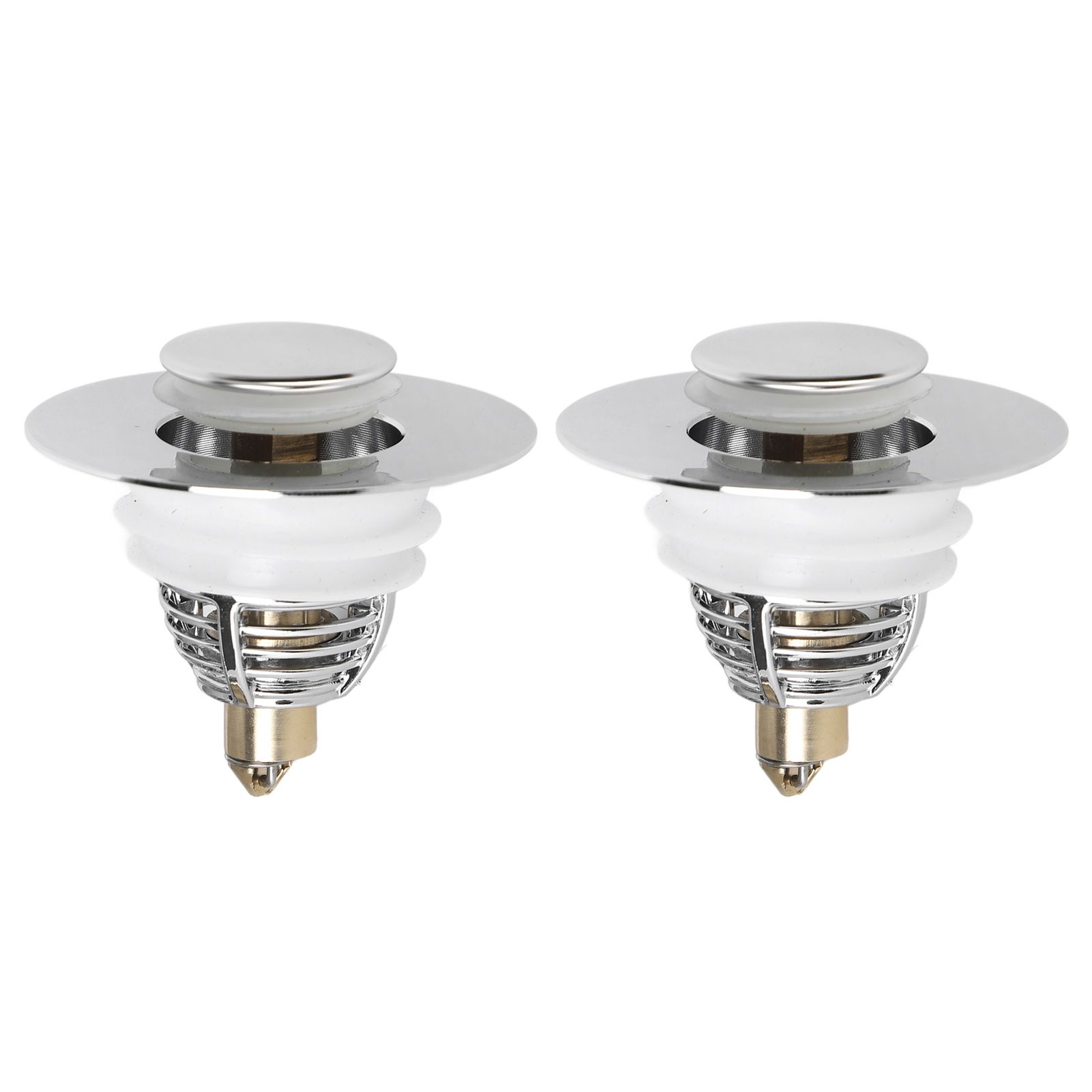 2Pcs Bathroom Sink Stopper Basin Pop Up Sink Drain Strainer Plug for Washbasin