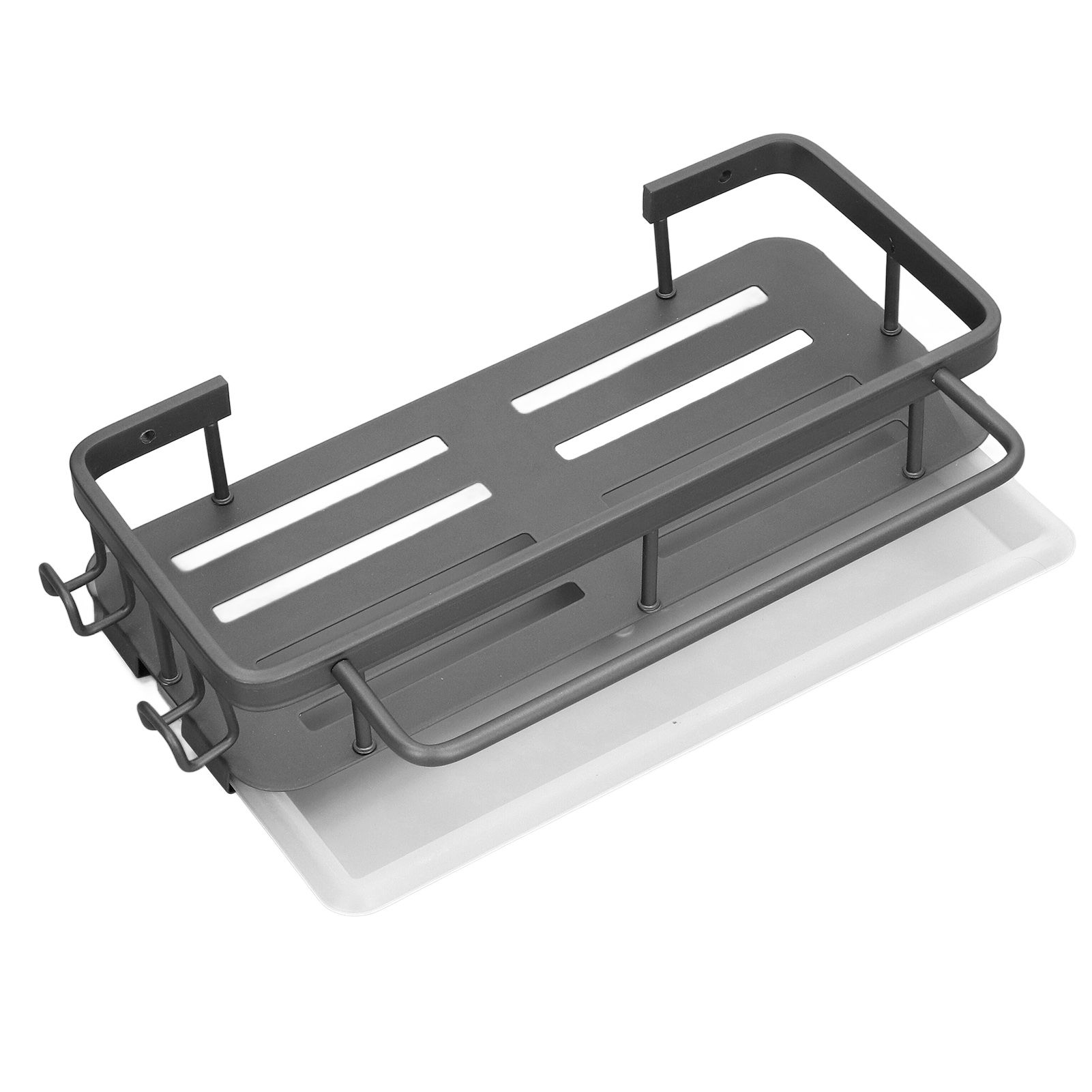 Kitchen Wall Mounted Sink Shelf Punching Free Rustproof Over Sink Dish Drying view 6