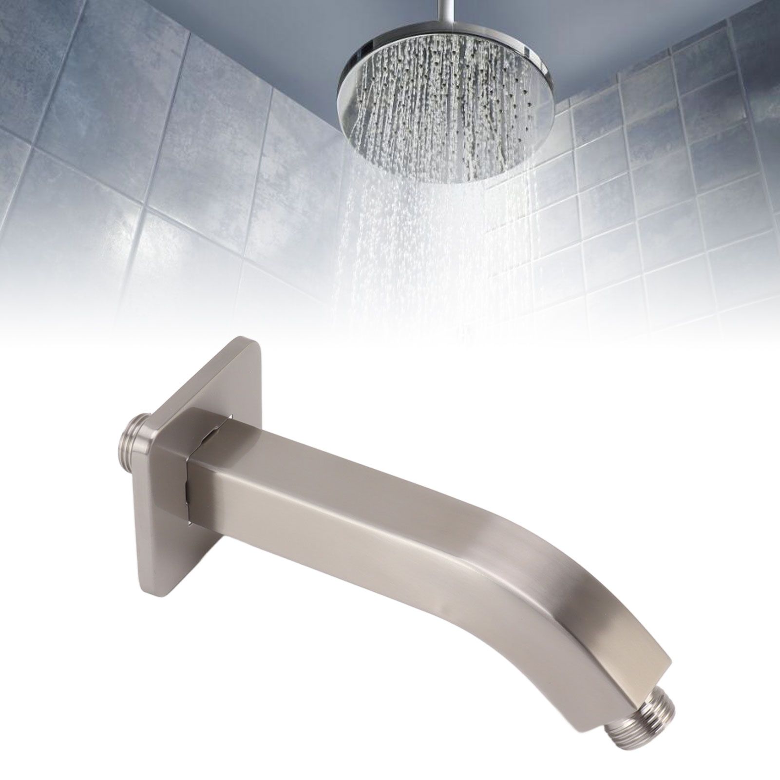 Shower Arm Extension Tube Brass Shower Head Extender Home Decoration NPT for view 12