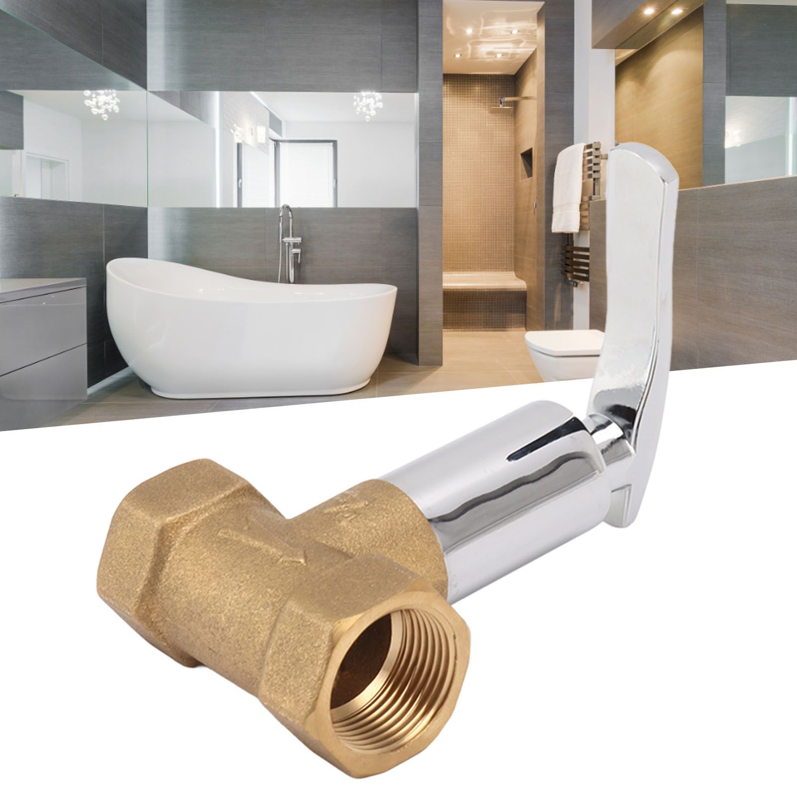 Water Stop Valve 3/4in Concealed Ceramic Brass Electroplated Water Valve for view 12