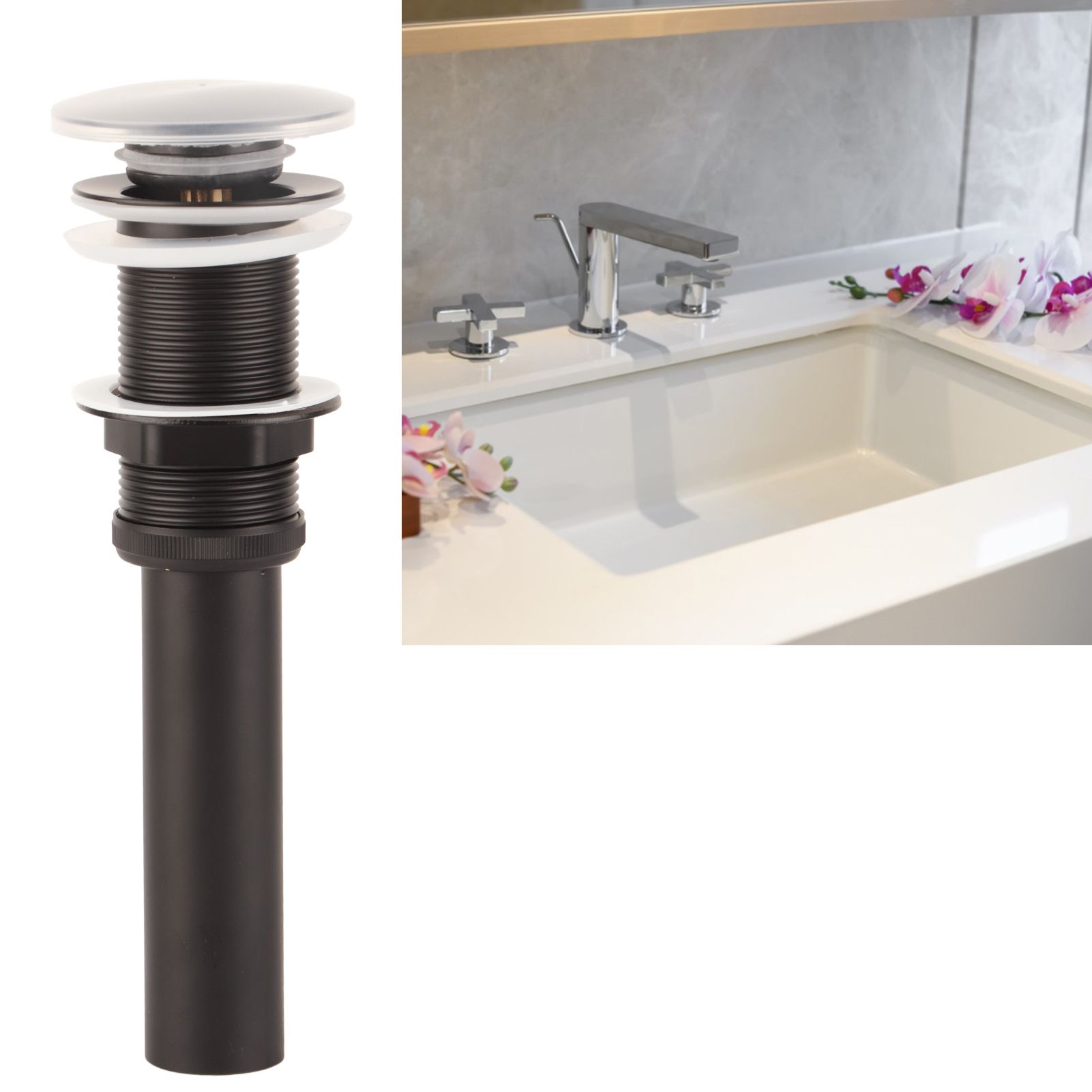 Stainless Steel Bathroom Sink Drain Rustproof Anti Clog Pop Up Drain Stopper view 12