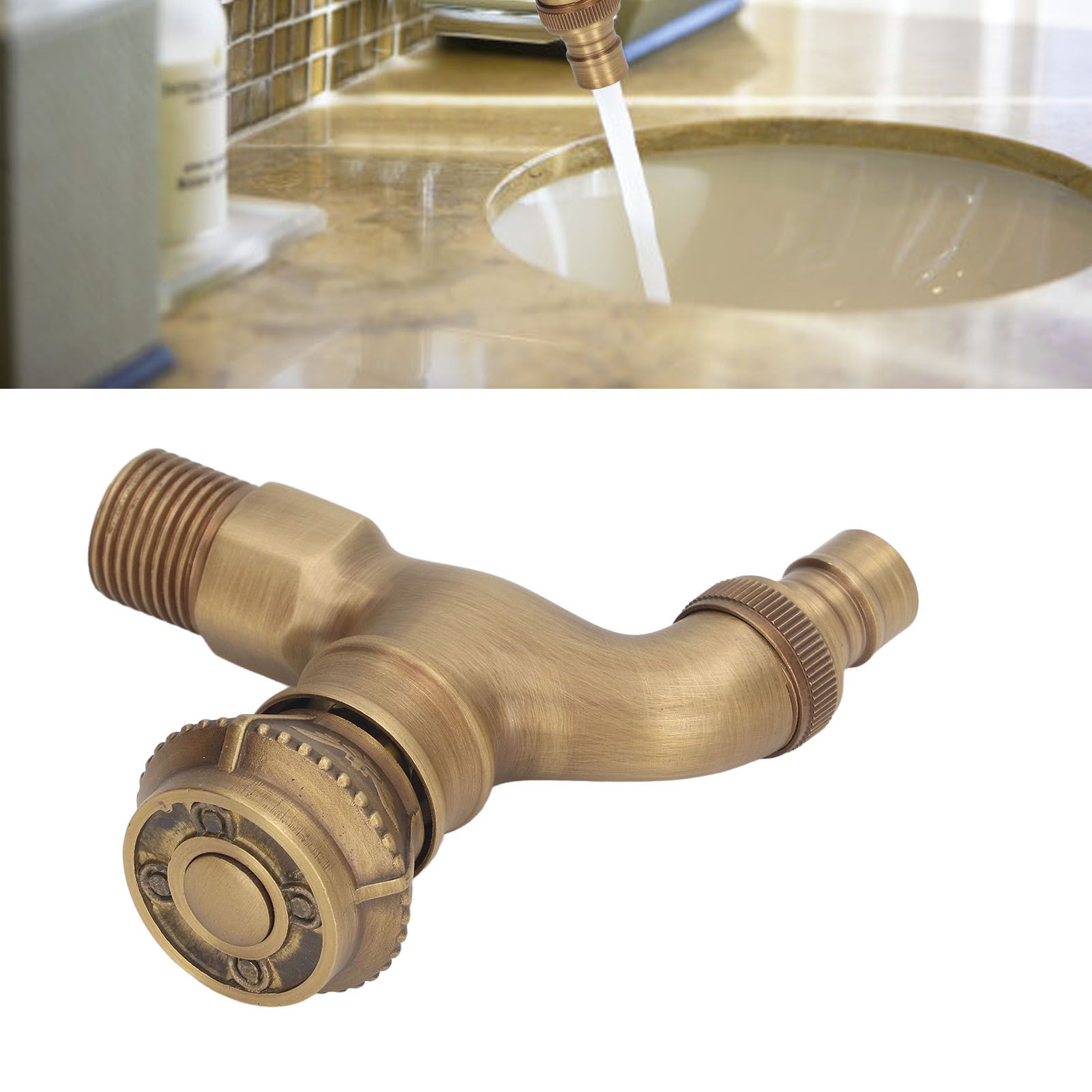 Antique Brass Faucet Bathroom Sink Faucet Cold Hot Water Tap Home Decoration view 11